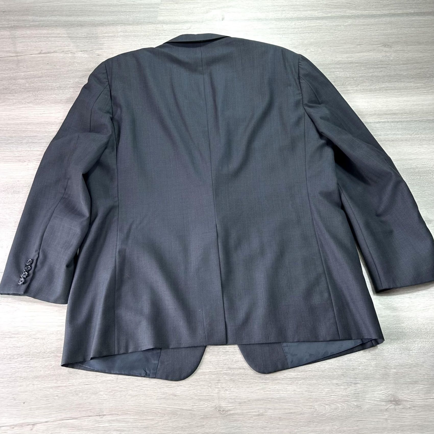 Vintage Hickey Freeman Blazer Mens 48R Gray Wool Two-Button Notch Lapel Made in USA Jacket Coat Suit Jacket Size 48R - 2 Thumbnail