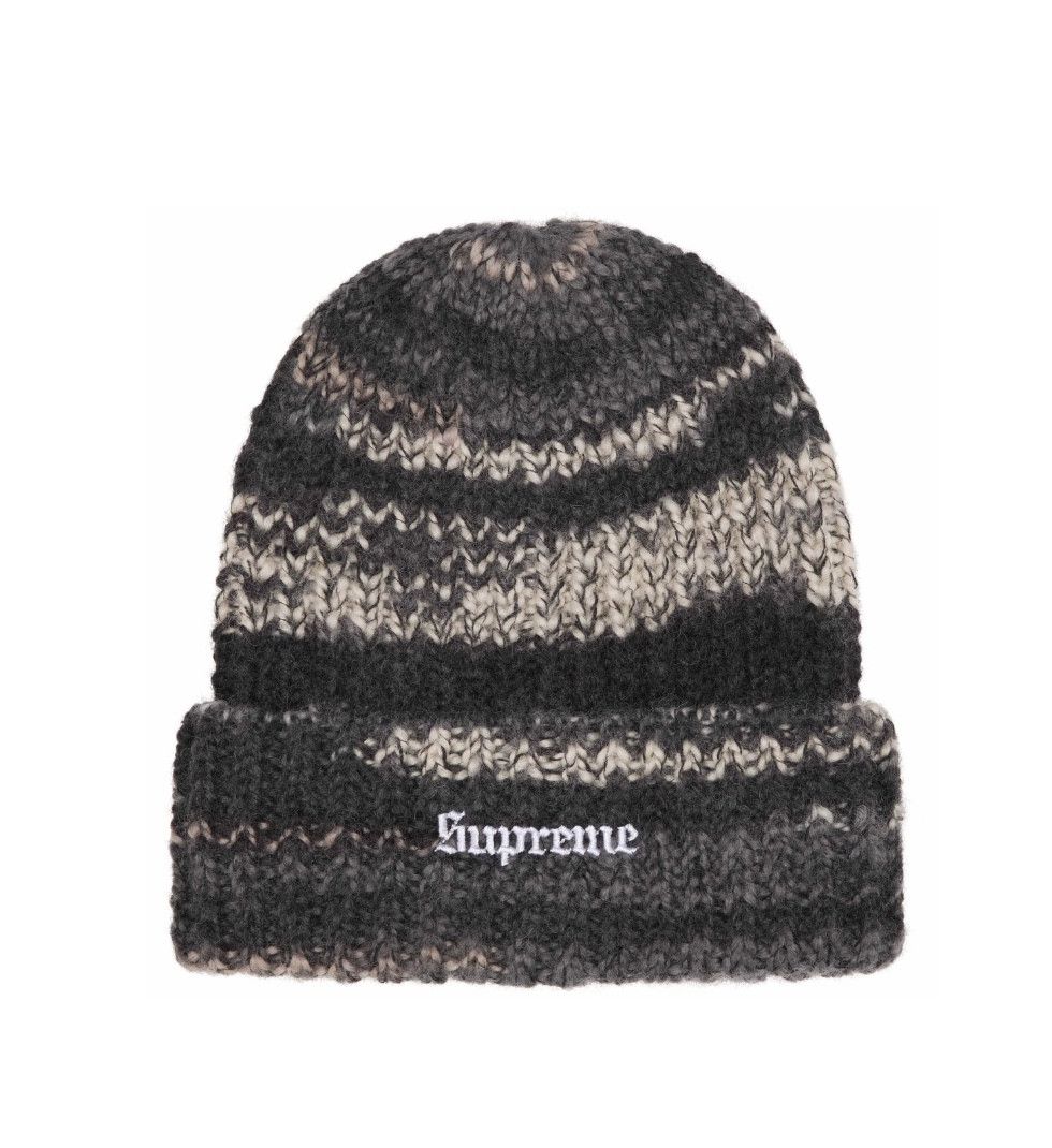 【新品】 Supreme Reflective Stripe Beanie 灰 Supreme-Space-Dye-Stripe-
