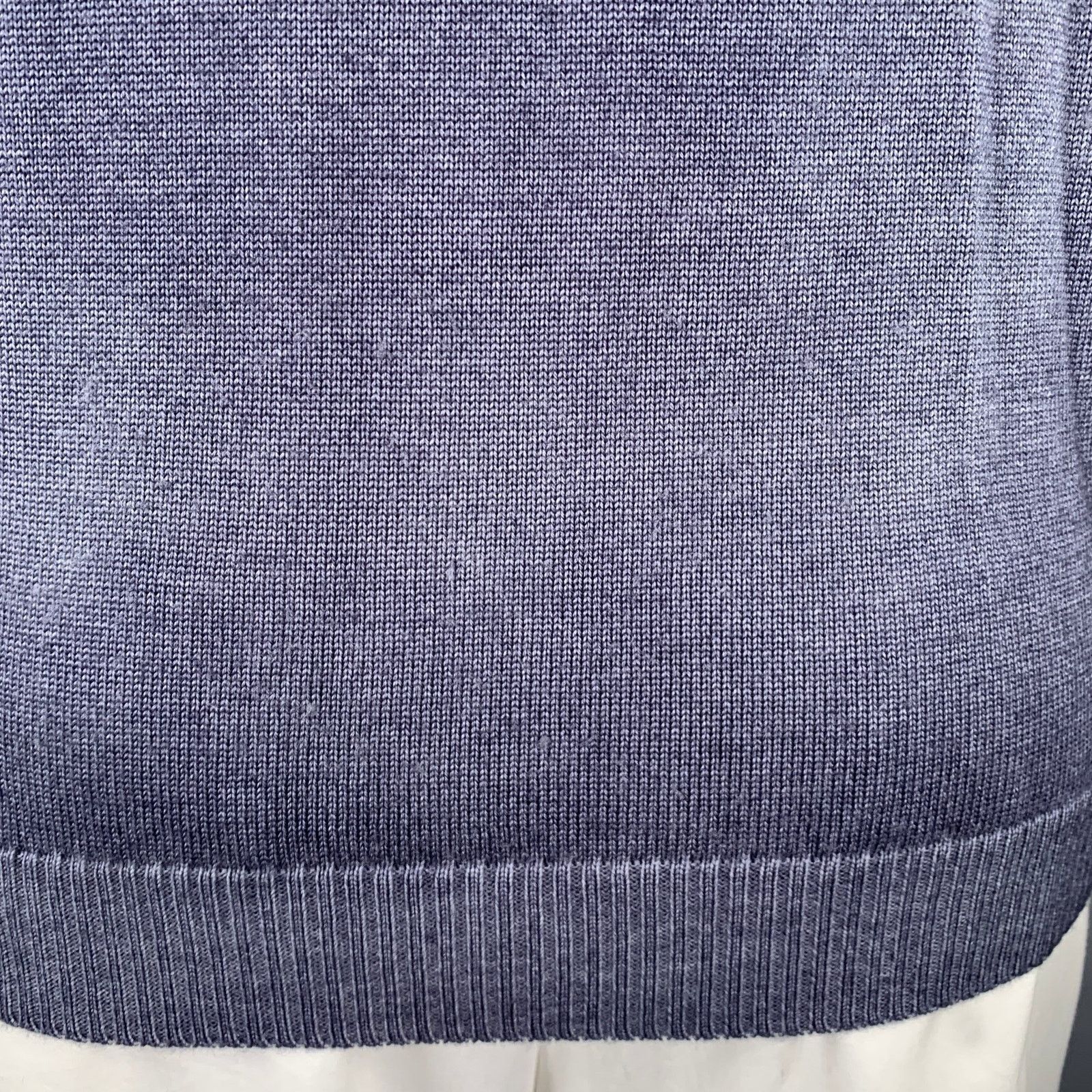 Other L Blue Grey Cable Knit Merino Wool V-Neck Pullover Size US L / EU 52-54 / 3 - 4 Thumbnail