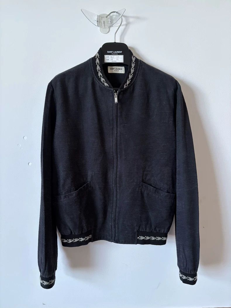 Saint Laurent Black and White Embroidered Jacket