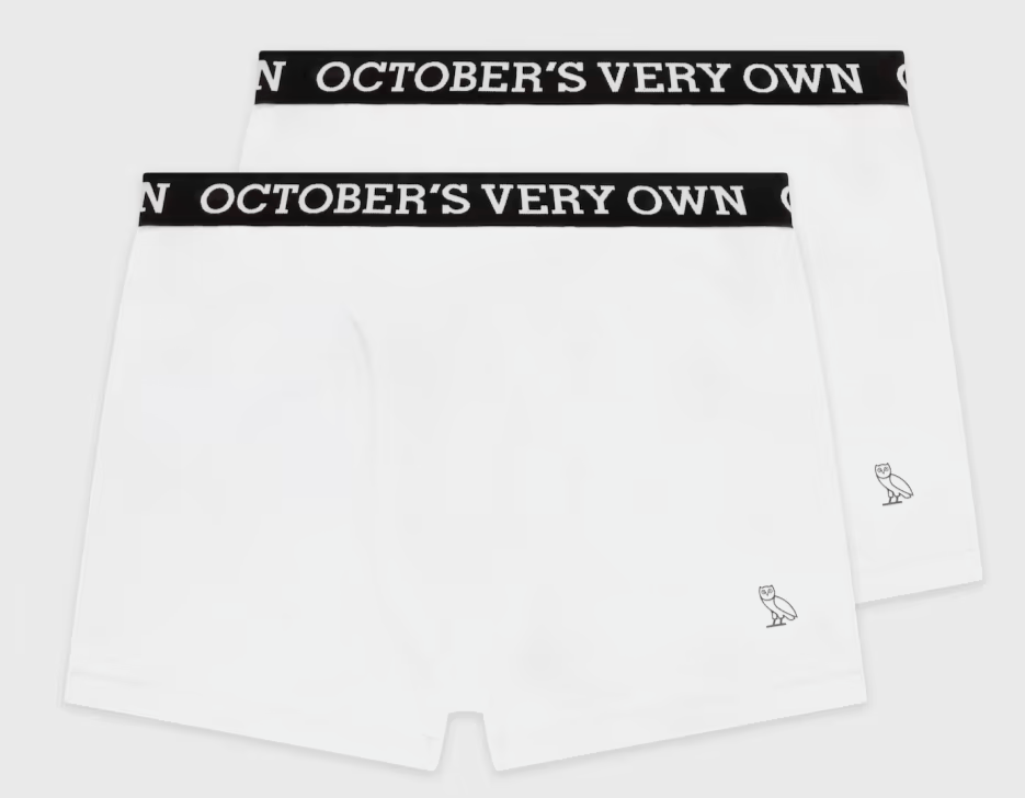 Drake × October's Very Own OVO Boxer Briefs 2 Pack - White (size large) Size 36 - 1 Thumbnail