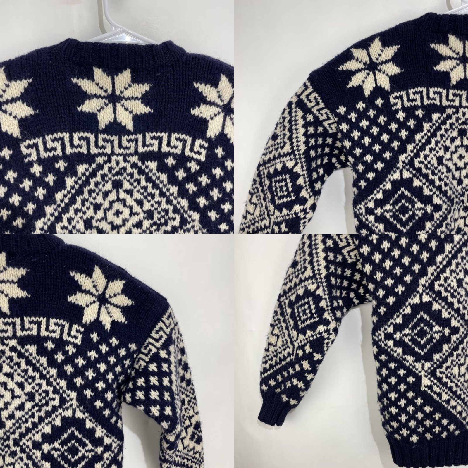 Gap VINTAGE Gap Clothing Co Sweater Wool Blue & White Fair Isle Ski Pullover Women M Crew Neck Geometric Christmas Retro 80s Ski Girls Ladies Size M / US 6-8 / IT 42-44 - 9 Thumbnail