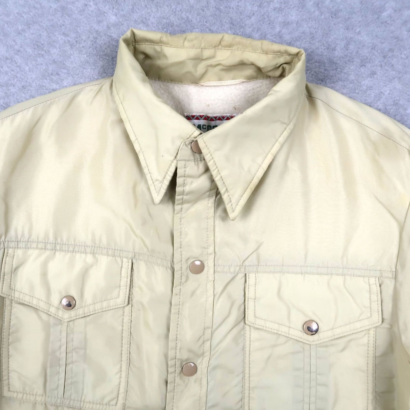McGregor Vintage McGregor Nylon Jacket Mens 42 Beige Zip Lined USA Rockabilly 1970s Shirt Size US XS / EU 42 / 0 - 3 Thumbnail