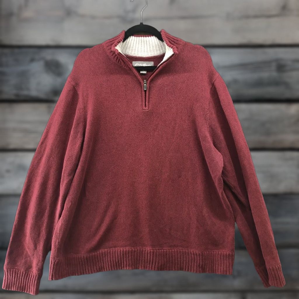 Eddie Bauer VINTAGE Eddie Bauer 1/4 Zip Sweater Mens 2XL Burgundy Wine Red Cotton Knit Pullover Size US XXL / EU 58 / 5 - 1 Thumbnail