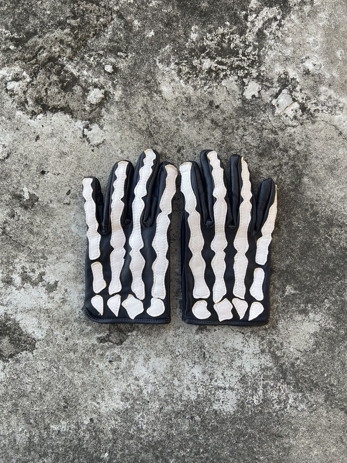 Vintage Leather Skeleton Skull Gloves Grailed