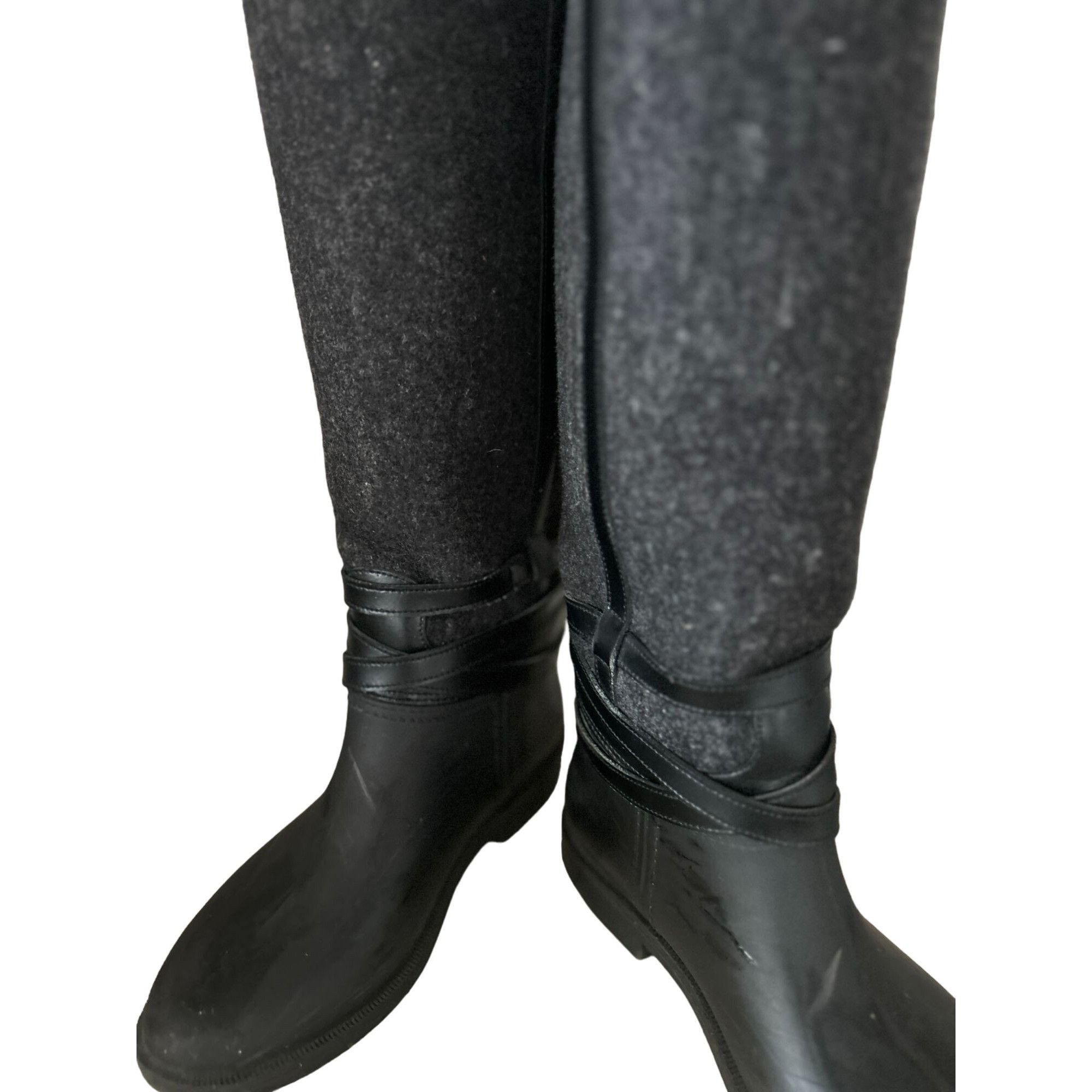 Salvatore Ferragamo Salvatore Ferragamo Cordelia Felt Grey/Black Riding/Rain Boo Size US 5 / IT 35 - 5 Thumbnail