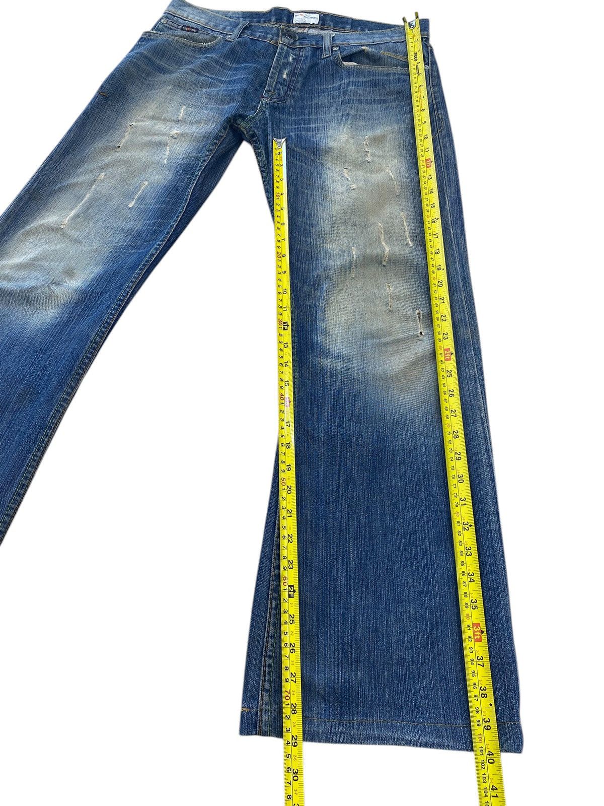 Energie Energie Faded Wash Distressed Style Boot Cut Jeans Size US 34 / EU 50 - 8 Thumbnail