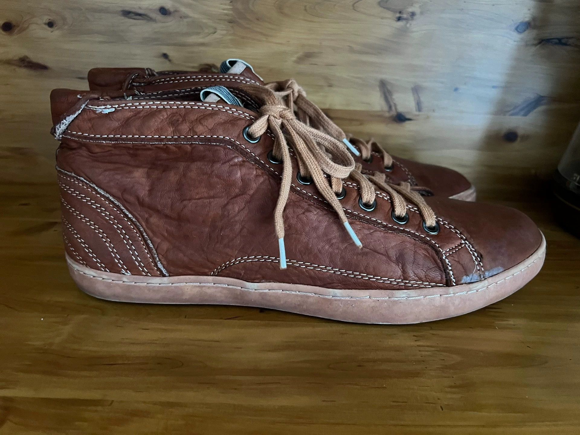 Visvim 45rpm Italian Washed Premium Leather Sneakers 6/43 EU Size US 10 / EU 43 - 3 Thumbnail