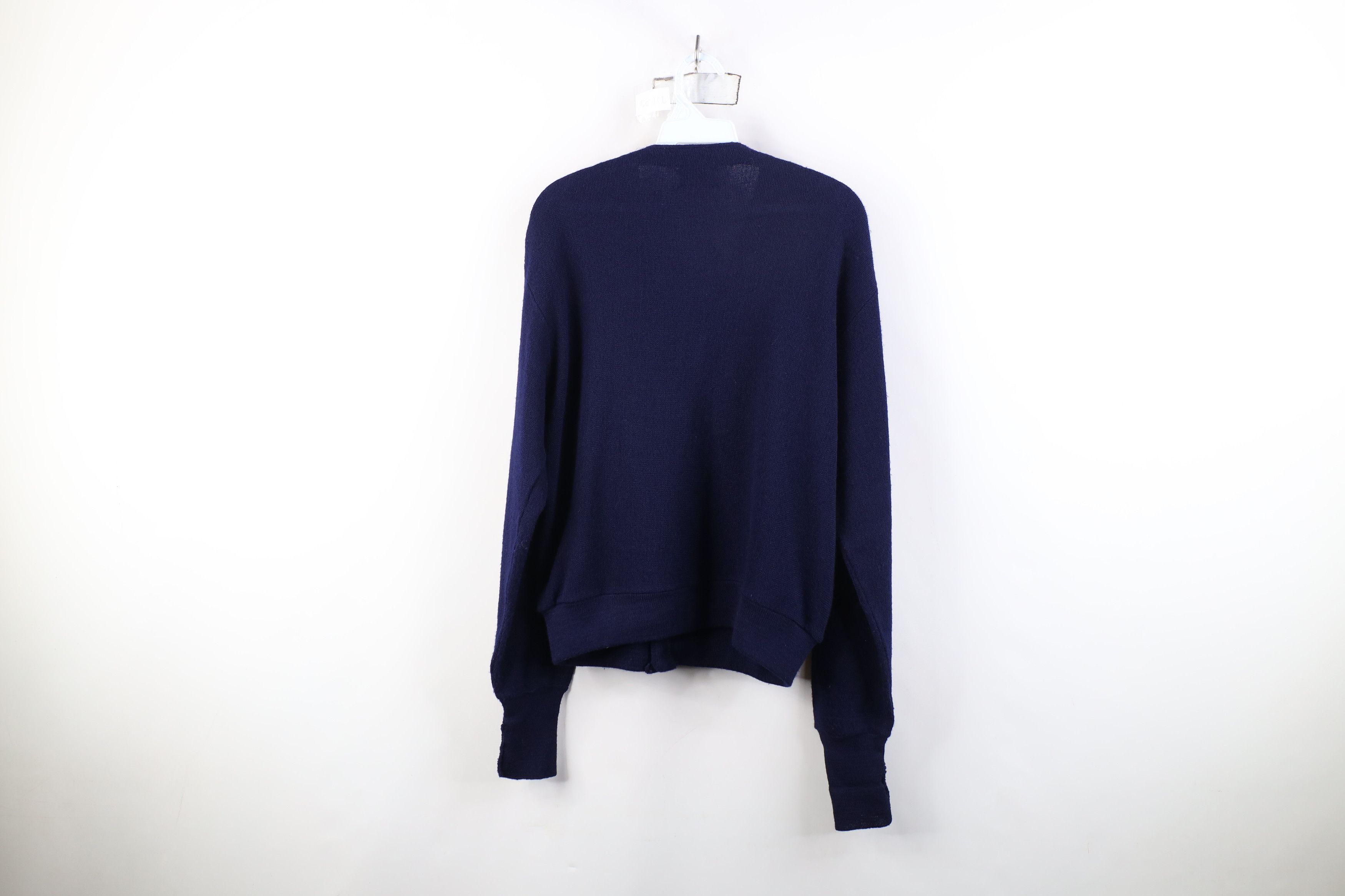 Lacoste Vintage 80s Izod Lacoste Knit Cardigan Sweater Navy Blue USA Size US M / EU 48-50 / 2 - 10 Thumbnail