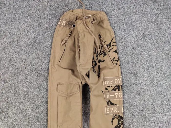 If Six Was Nine Vintage 90's Japan style Casual Cargo Pants Dragon Logo Size US 34 / EU 50 - 2 Thumbnail