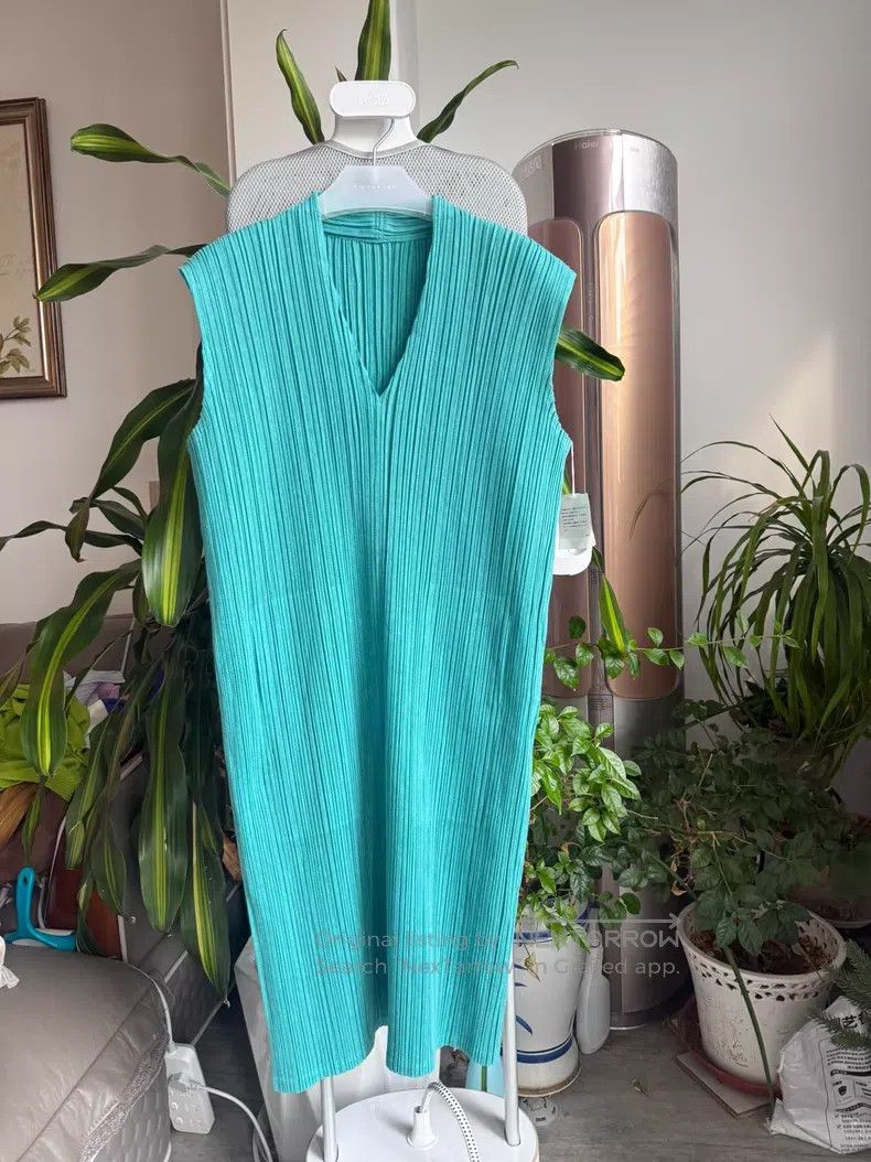 Issey Miyake Issey Miyake Turquoise Green Dress Size XXL / US 16-18 / IT 52-54 - 1 Thumbnail