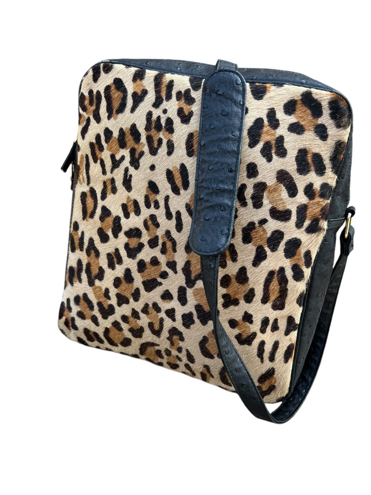 Leather Vintage GK Japan Leopard Ostrich Leather Bag Size ONE SIZE - 17 Thumbnail