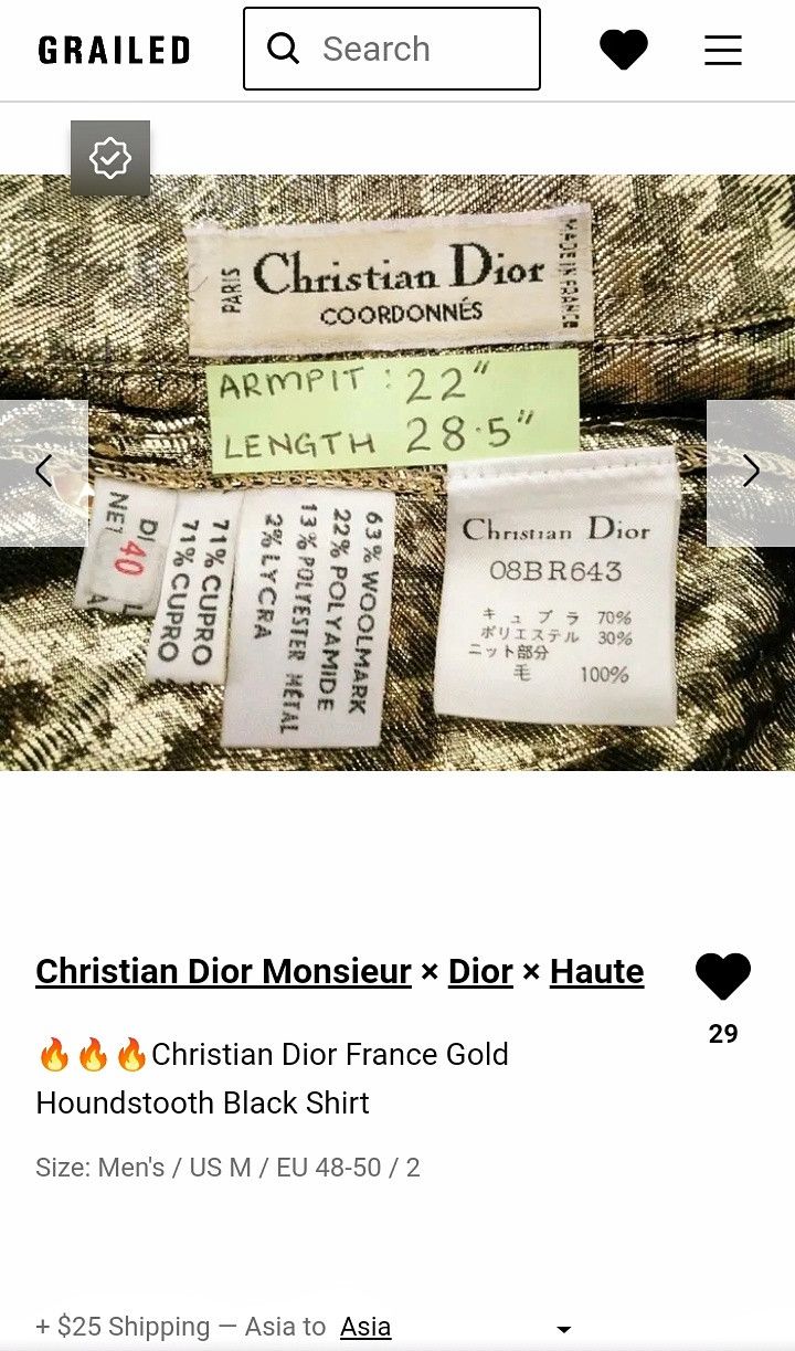 Christian Dior Monsieur 🔥🔥🔥Christian Dior France Gold Houndstooth Black Shirt Size US M / EU 48-50 / 2 - 7 Thumbnail