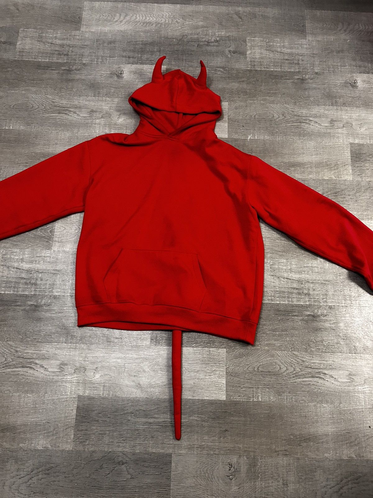 Devil hoodie with horns red sale