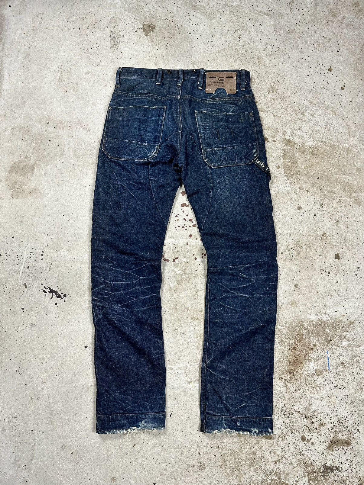 G-Star × Japanese Brand × Vintage Vintage Y2K G Star Raw 3301 Distressed Double Knee Denim Size US 34 / EU 50 - 2 Thumbnail
