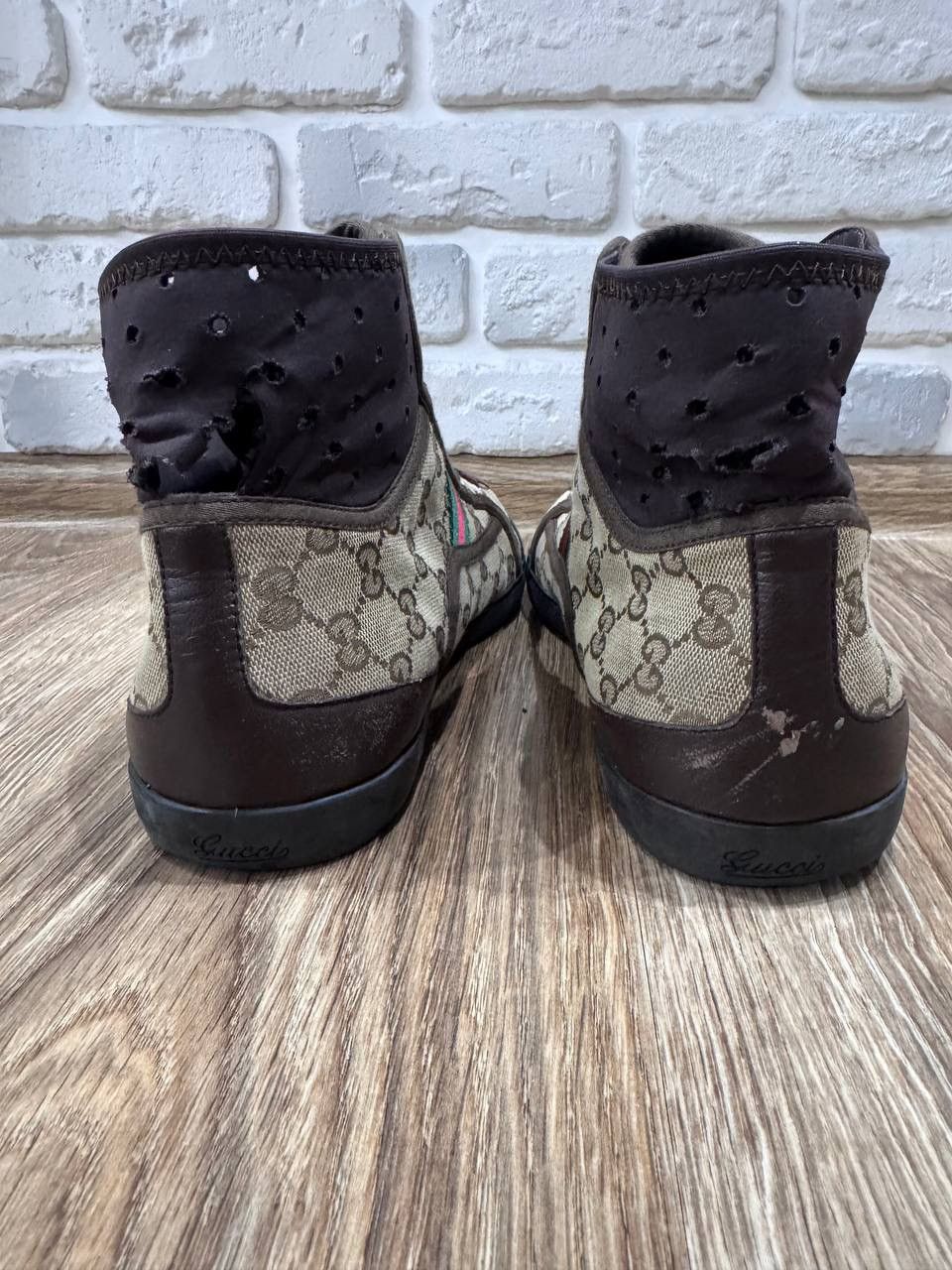 Gucci Gucci California Striped High Top Mens Sneakers Size Size US 10.5 / EU 43-44 - 12 Thumbnail