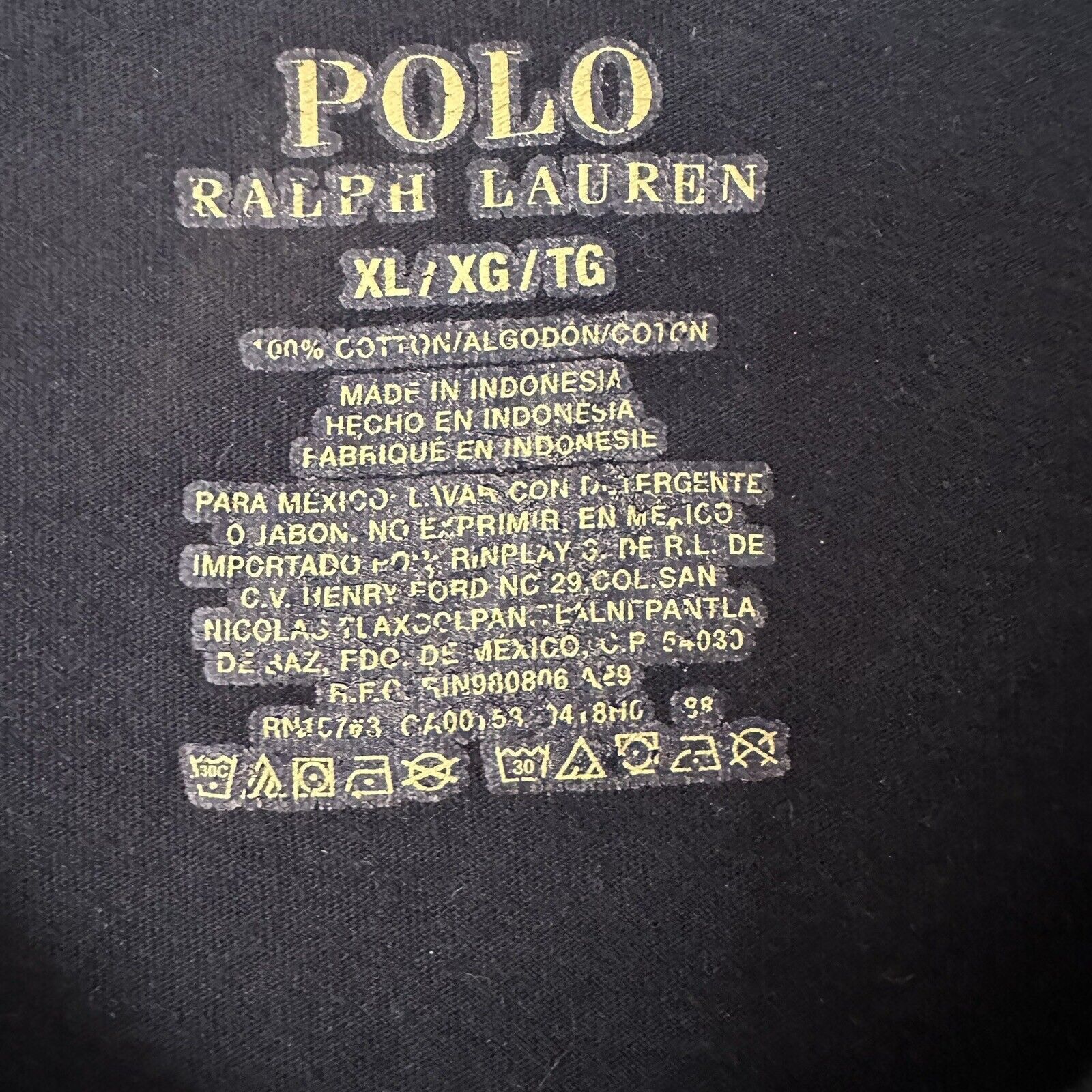 Polo Ralph Lauren Polo Ralph Lauren Black Tee V-Neck Size XL Cotton White Pony Size US XL / EU 56 / 4 - 3 Thumbnail