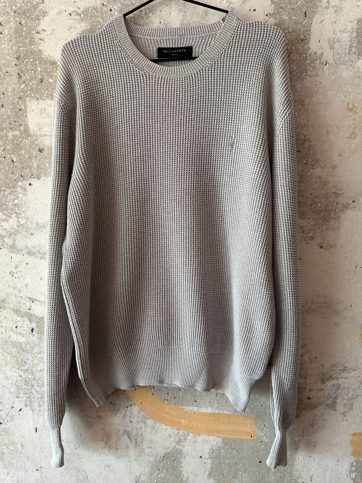 Allsaints Classic Allsaints Trias Crew Cotton Knitted Gray Sweater Size US M / EU 48-50 / 2 - 1 Thumbnail