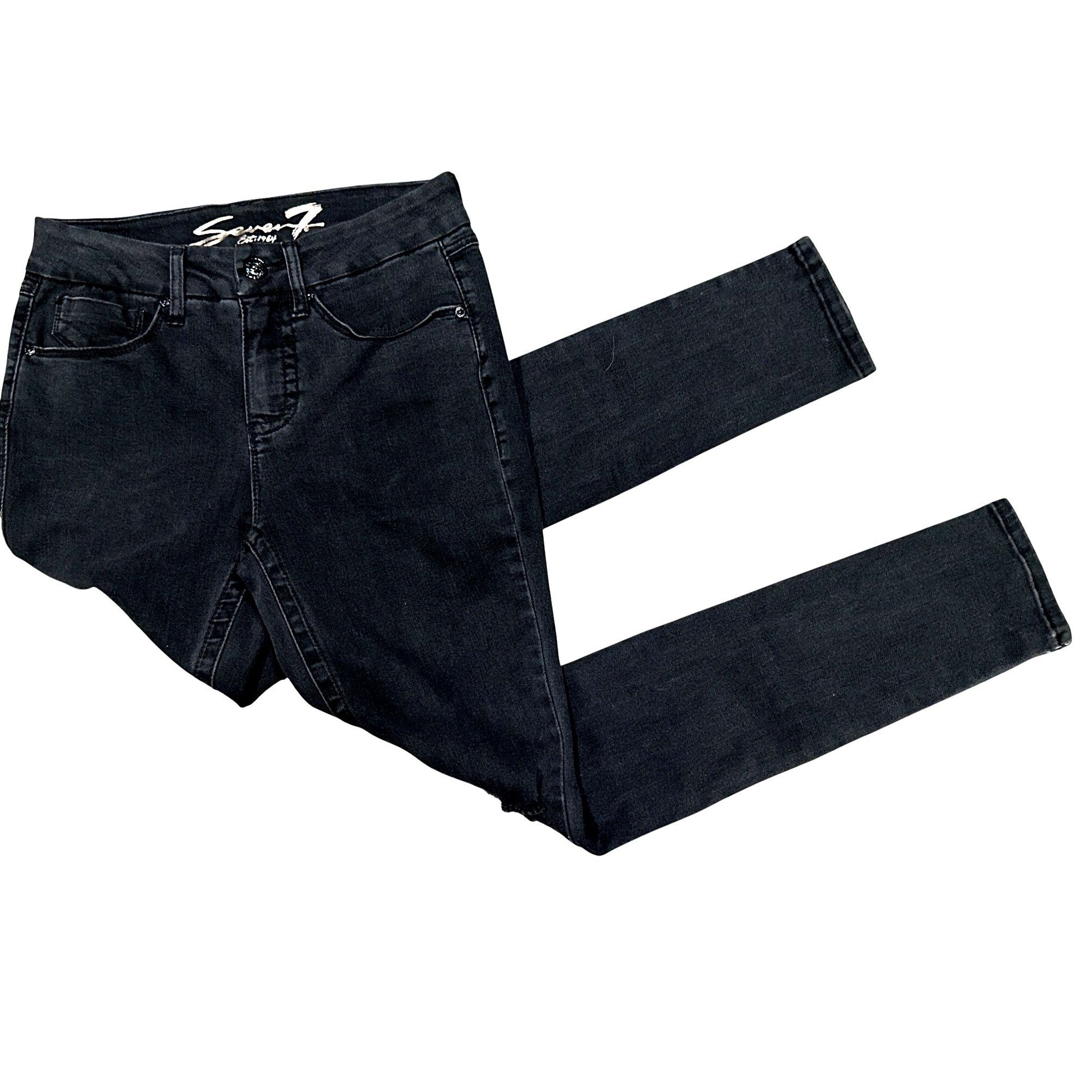 Seven 7 Seven7 Womens Black Tummyless High Rise Skinny Jeans Size 4 Size 27" / US 4 / IT 40 - 11 Thumbnail