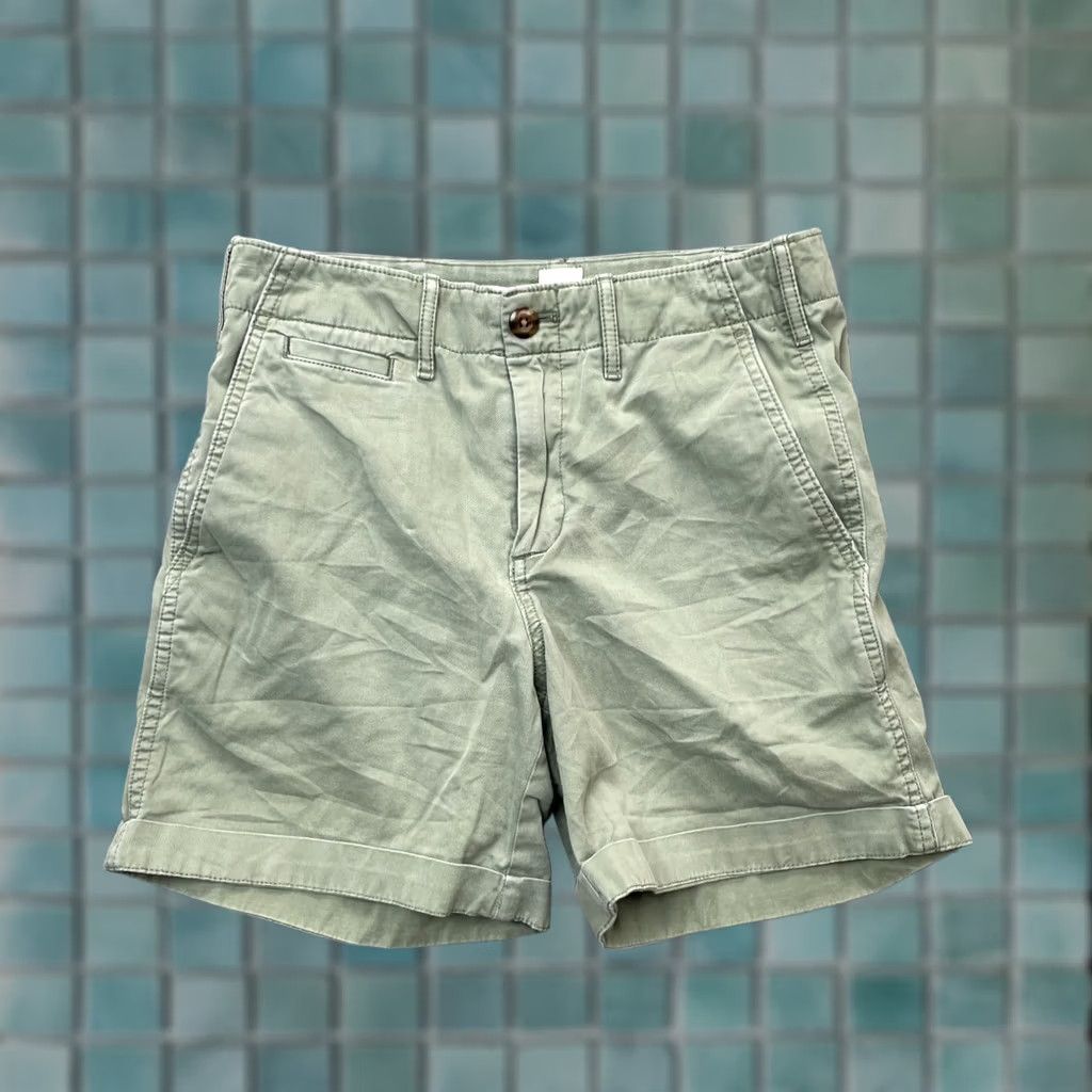 Gap Gap Shorts Womens 0 Green Khaki High Rise Stretch Cotton Cuffed Hem Resort Wear Shirt Shorts? Size 25" / US 0 / IT 36 - 1 Thumbnail