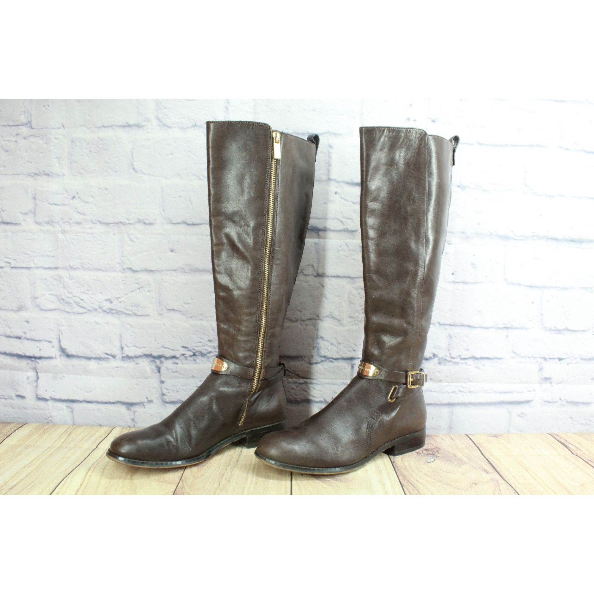 Michael Kors Michael Michael Kors Women’s Arley Brown Leather Riding Boot Size US 7.5 / IT 37.5 - 2 Thumbnail