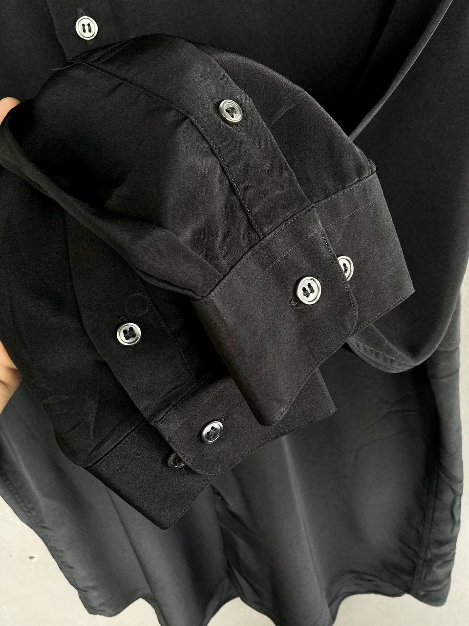 Balenciaga Vintage Balenciaga Satin Band Collar Shirt Size US L / EU 52-54 / 3 - 6 Thumbnail