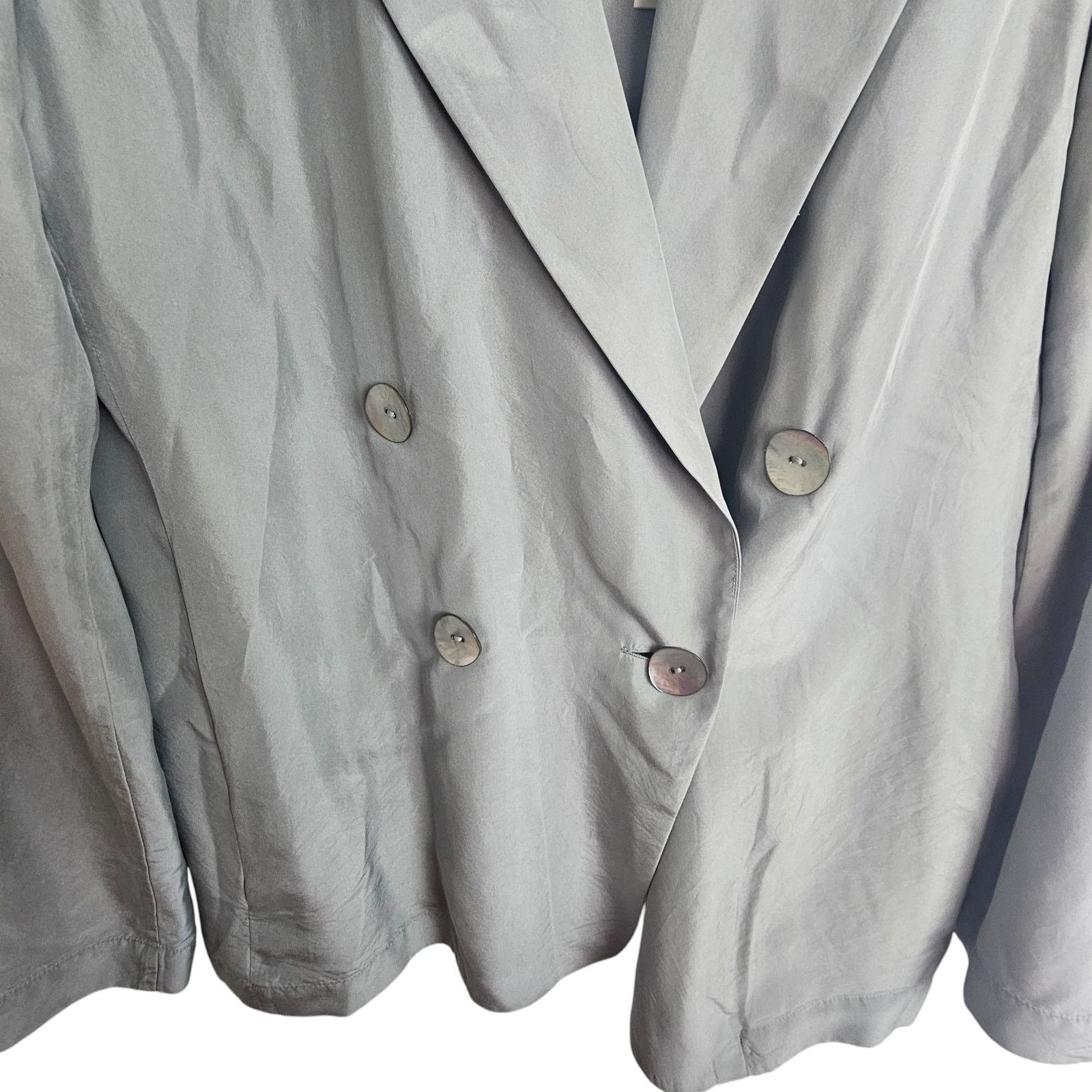Vince Vince Womens Silk Blazer Double Breasted Size 8 Quiet Luxury Size M / US 6-8 / IT 42-44 - 4 Thumbnail