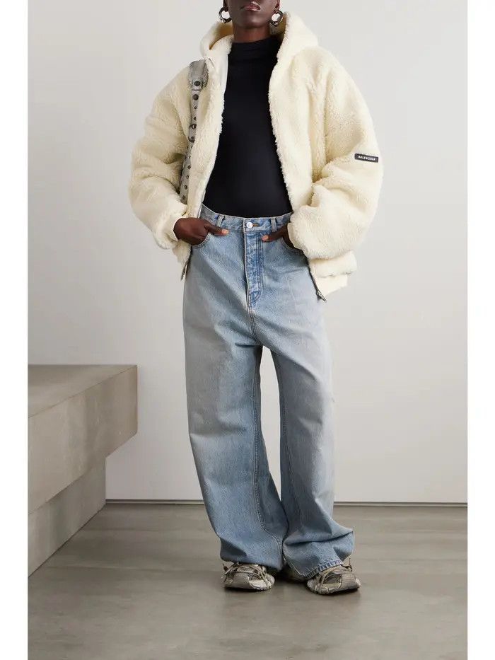 Balenciaga o1la1rc1a0226 Outerwear Zip-Up Hoodie In Ivory Size US L / EU 52-54 / 3 - 2 Thumbnail