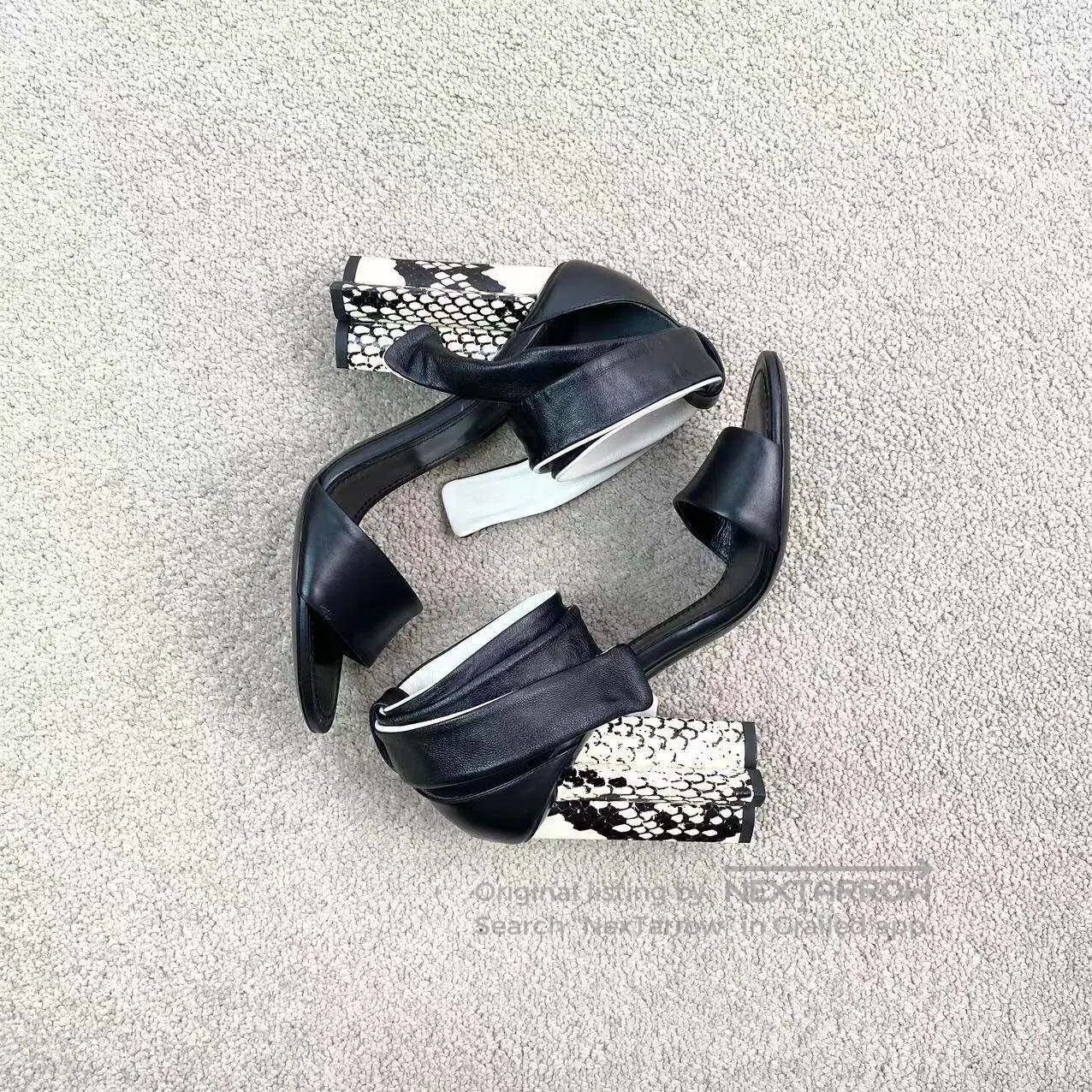 Louis Vuitton Louis Vuitton Snakeskin heeled sandals| Size US 7 / IT 37 - 4 Thumbnail