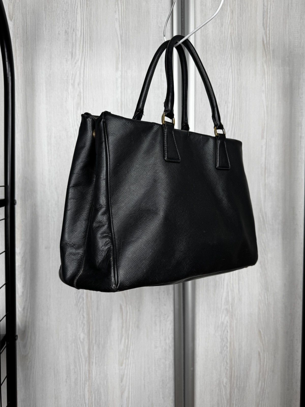 Prada Prada Black Saffiano Lux Leather Large Gardener's Tote Bag Size ONE SIZE - 8 Thumbnail