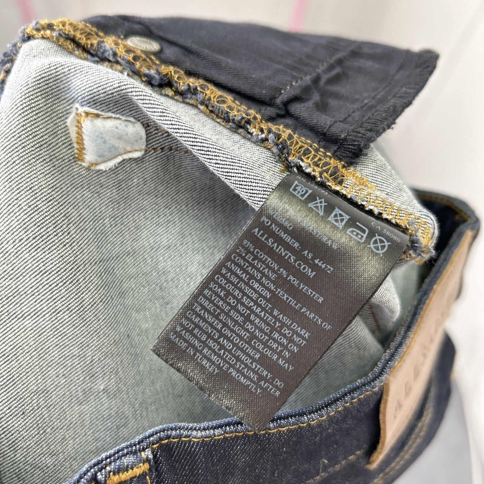 Allsaints ALL SAINTS Button Fly Dark Wash Women’s Skinny Jeans Size 26 Size 26" / US 2 / IT 38 - 8 Thumbnail