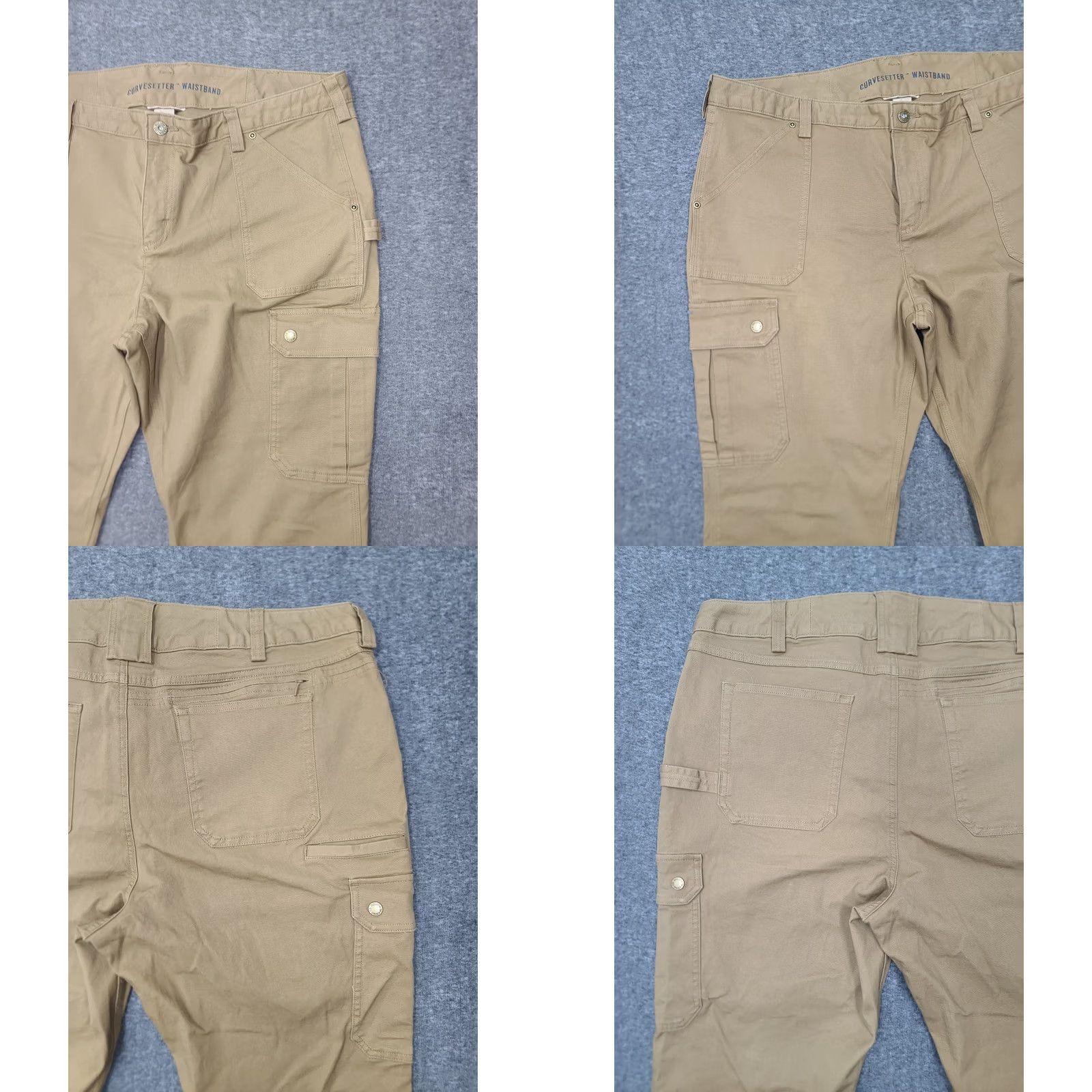 CO Duluth Curvesetter Cargo Pants Womens 18x31 Brown Cargo Pant Regular Straight Outdoor Hiking Canvas Cotton Spandex Brown Women 18S34 Beige? Size 40" / US 18 - 8 Thumbnail