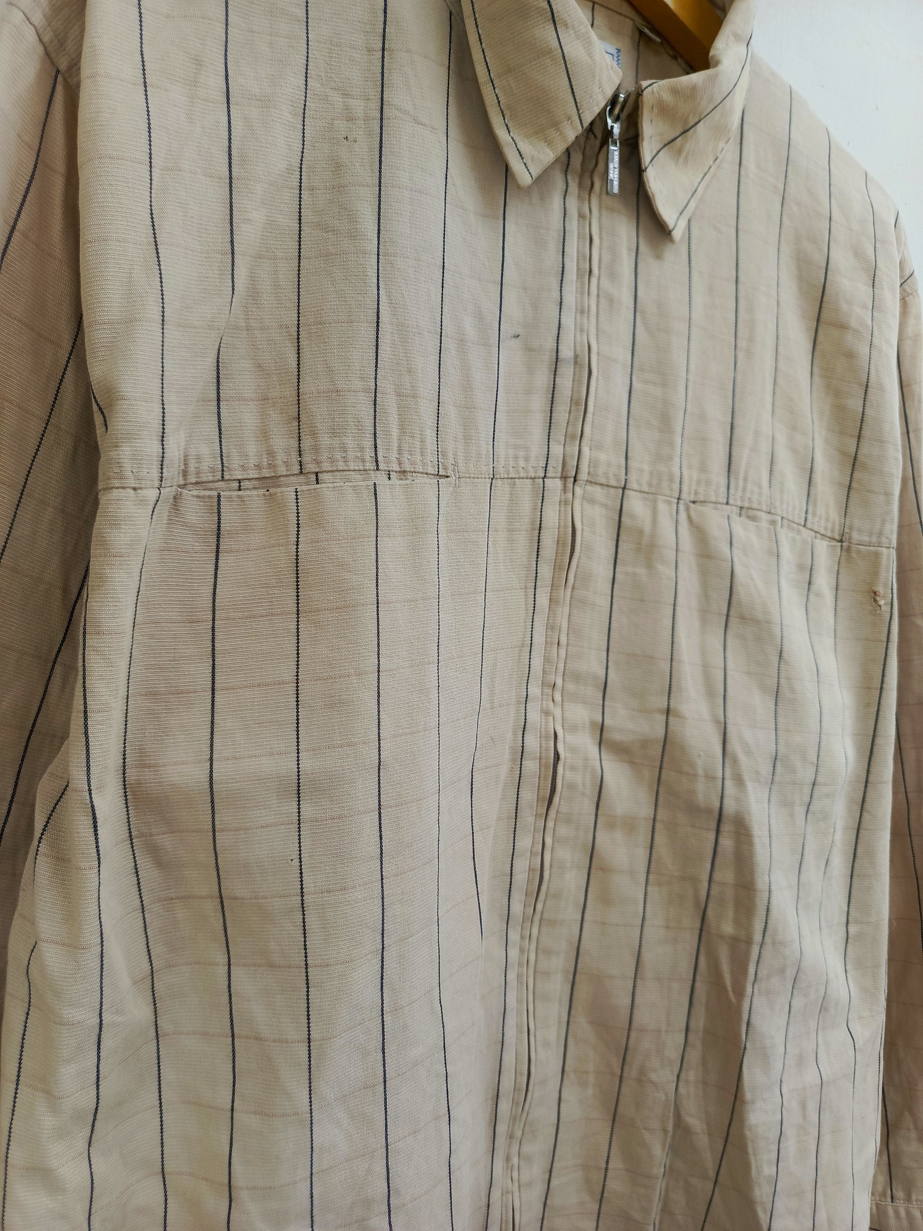 Kansai Yamamoto Kansai Yamamoto Pinstripe Zip Shirt – Japanese Designer Size US L / EU 52-54 / 3 - 4 Thumbnail