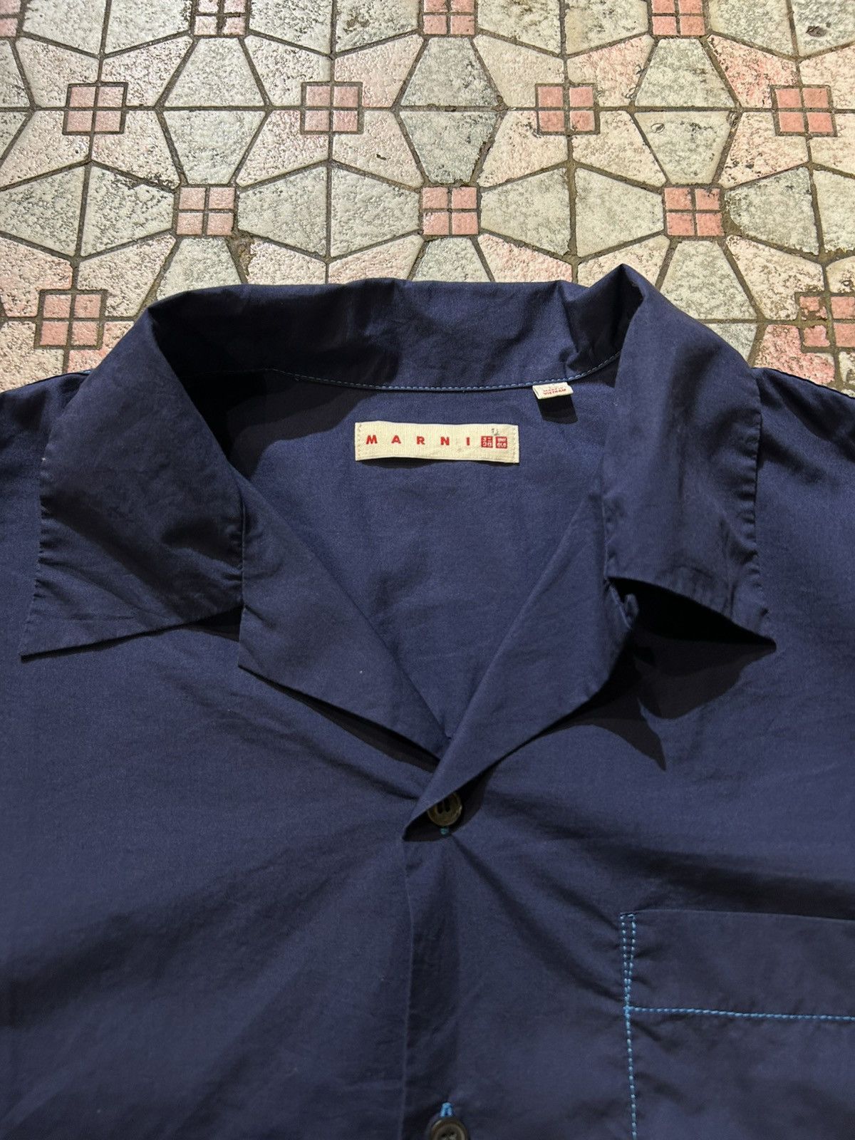 Marni × Uniqlo Uniqlo Marni Button Up Open Collar Shirt Size US L / EU 52-54 / 3 - 4 Thumbnail