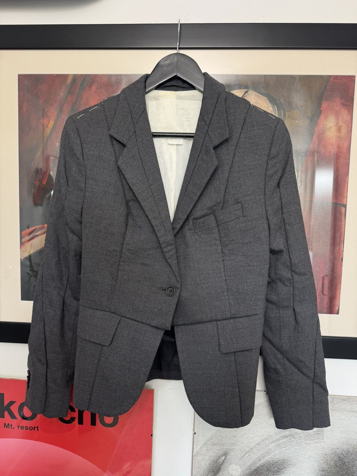 H&M × Maison Margiela Maison Martin Margiela x H&M Women Grey Wool Blazer Designer Size XS / US 0-2 / IT 36-38 - 1 Thumbnail
