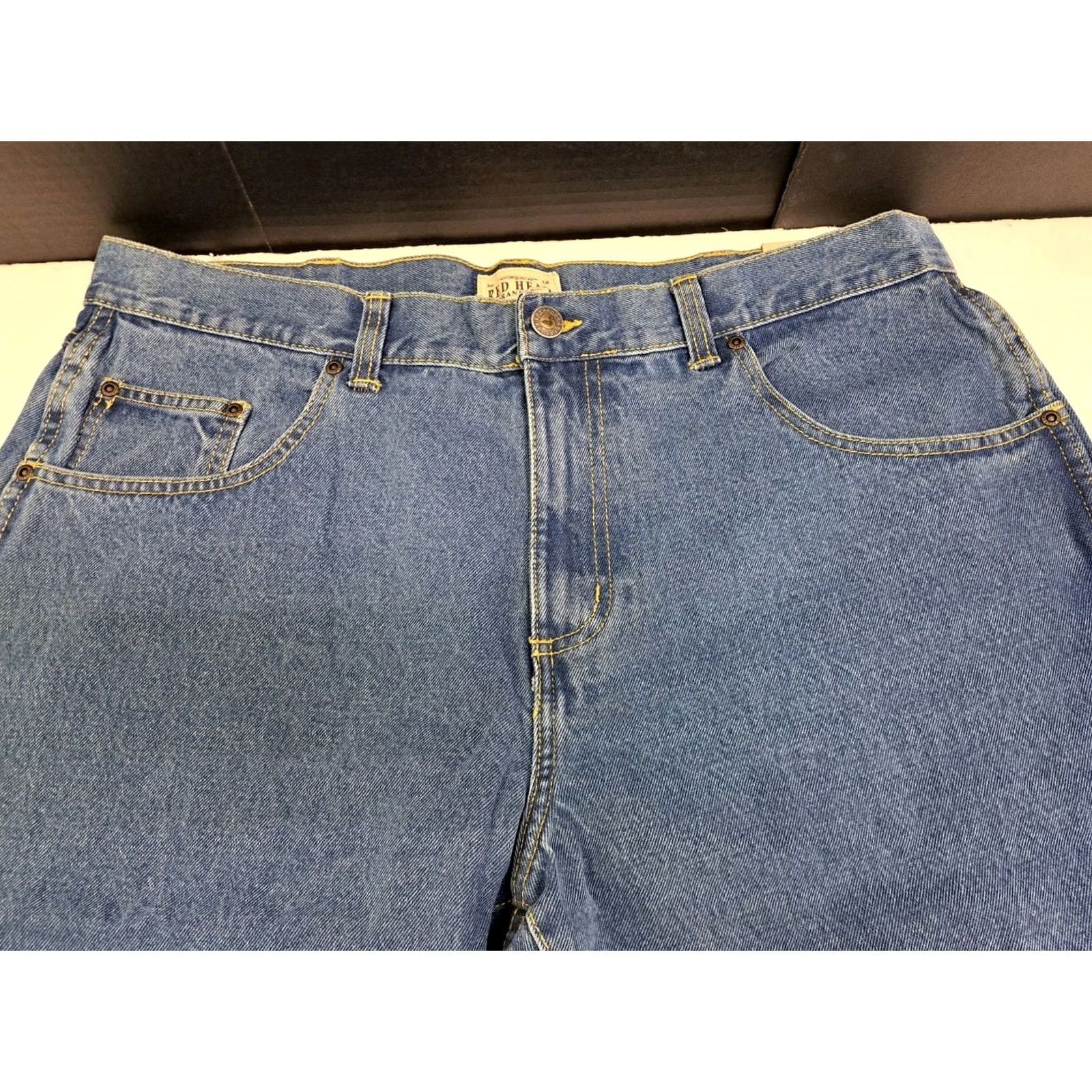 Vintage NWT RedHead Relaxed Fit Jeans Blue 38/32 Cotton Denim 5-Pocket Zip Belt Loops Straight Mens Regular Blue Jeans USA Classic Mens Size US 38 / EU 54 - 3 Thumbnail