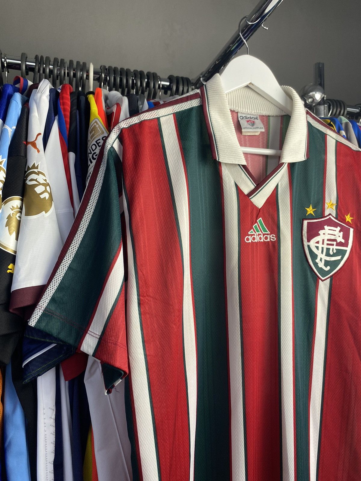 Adidas 1998/00 ADIDAS FLUMINENCE HOME SOCCER FOOTBALL JERSEY SHIRT Size US L / EU 52-54 / 3 - 3 Thumbnail