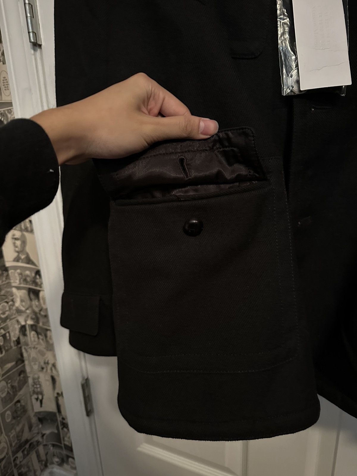 Maison Margiela Maison Marigela Wool Cotton Military Jacket Black Large Size US L / EU 52-54 / 3 - 11 Thumbnail