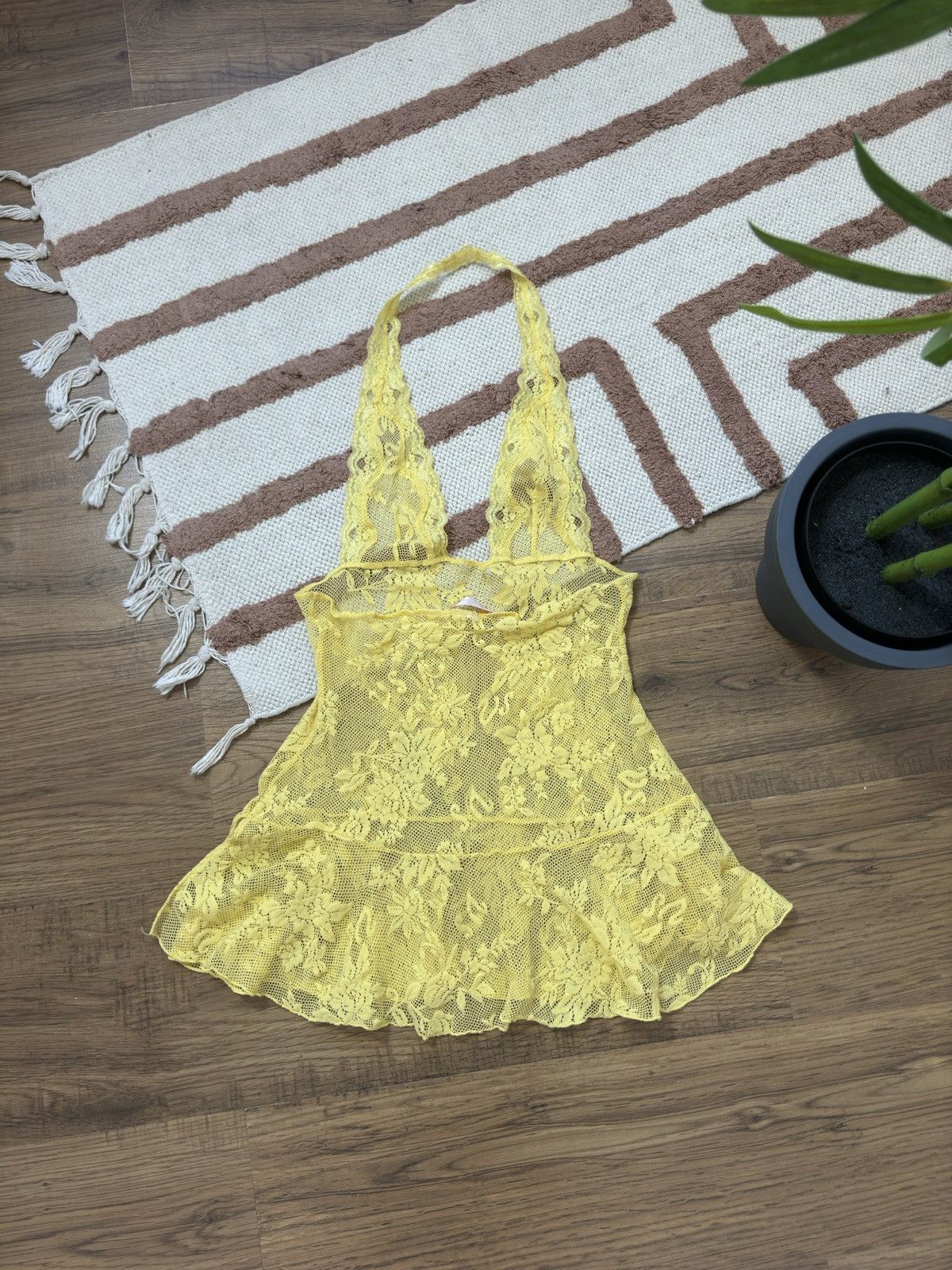 Vintage VICTORIA’S SECRET GUIPURE YELLOW TANK TOP Size M / US 6-8 / IT 42-44 - 5 Thumbnail