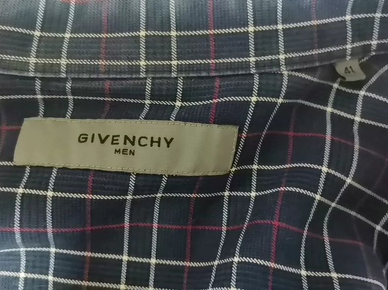 Givenchy Givenchy Men's Plaid Shirt, Size 41, Dark Blue Base with W Size US L / EU 52-54 / 3 - 3 Thumbnail