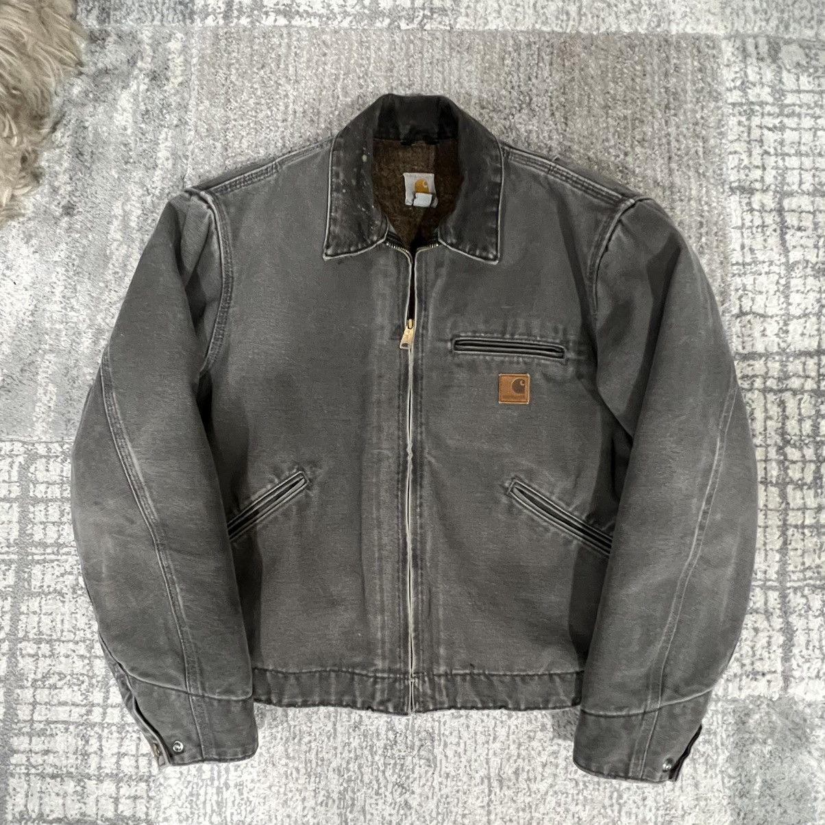 image of Carhartt Blanket Lined J97 Detroit Jacket in Grey, Men's (Size Medium)