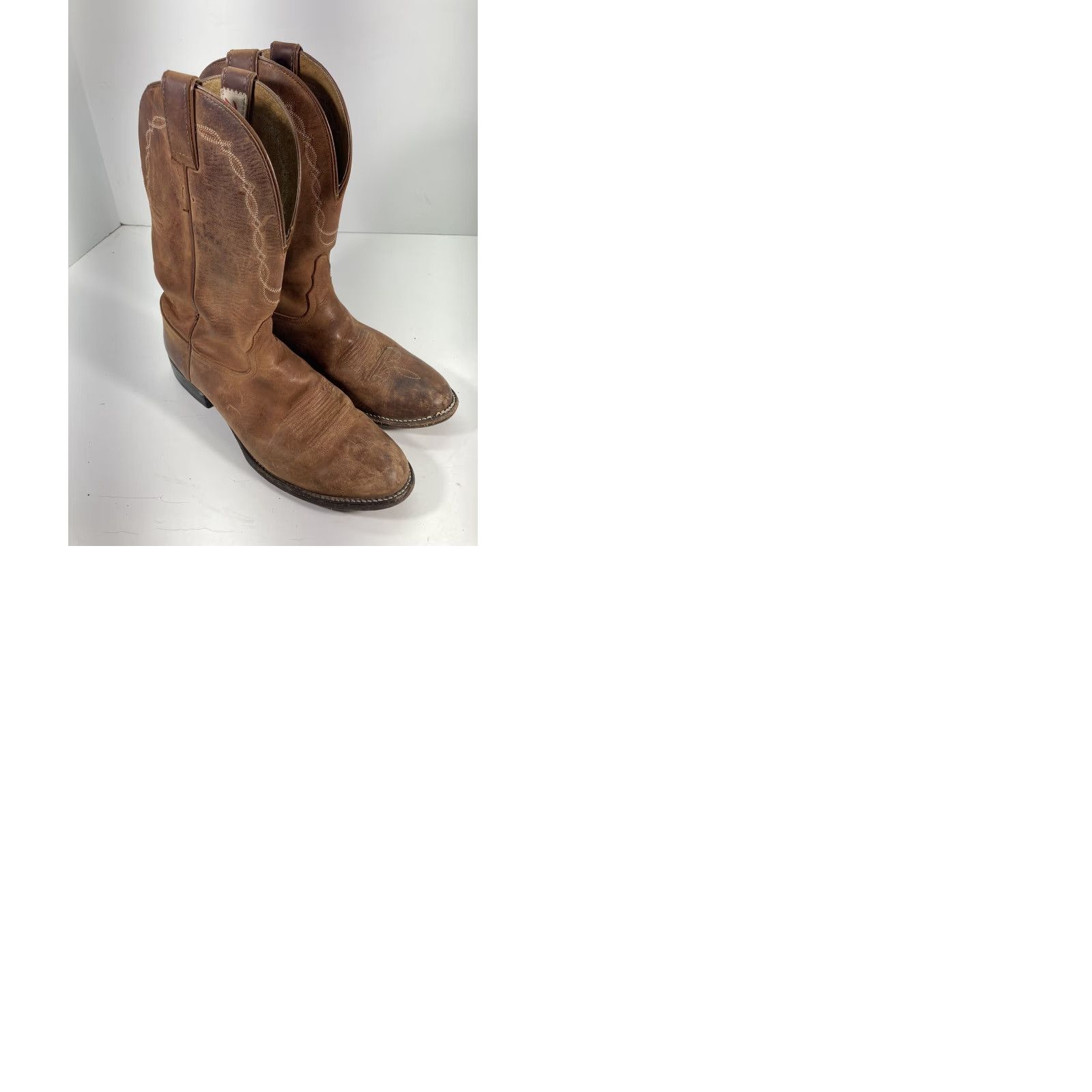 Tony Lama VINTAGE Tony Lama Boots Women 7.5 B Brown Leather 12 Inch Western Rodeo Style 1750 Womens Size US 8 / IT 38 - 11 Thumbnail