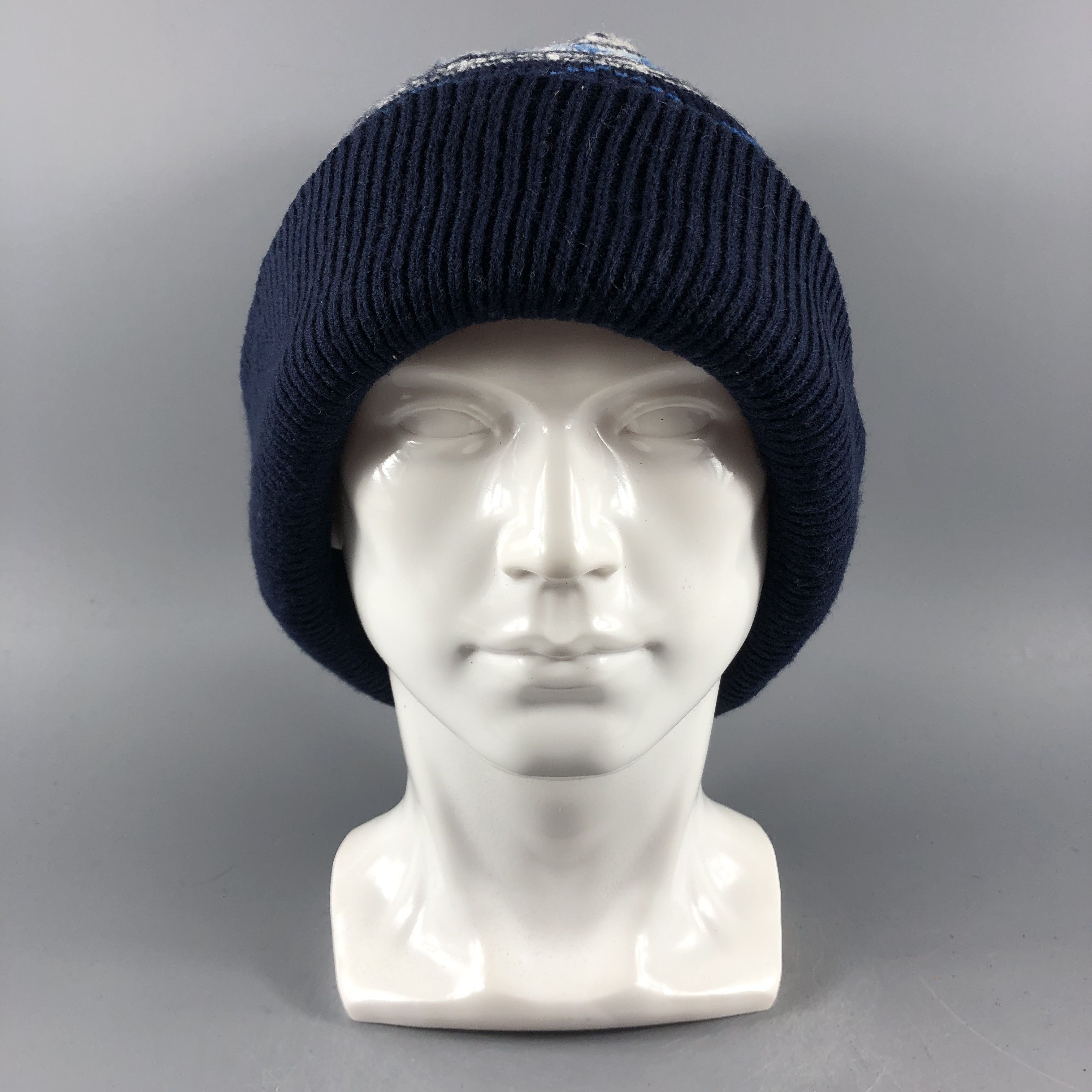 image of Vintage Hats Fair Isle Beanie Bobble Snow Hat Snow Cap B1332, Men's