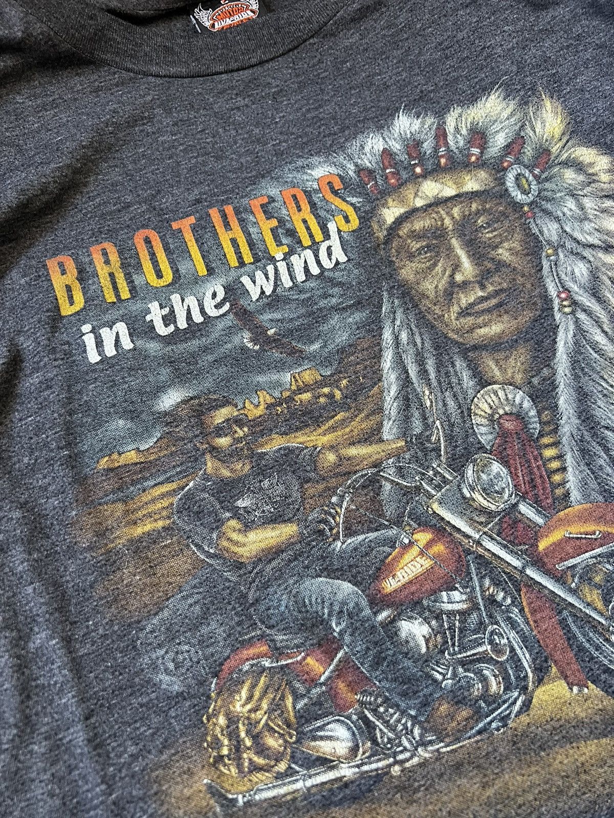 Harley Davidson × Vintage Vintage brothers in the wind motor live in ride 90s shirt 3D Size US M / EU 48-50 / 2 - 5 Thumbnail