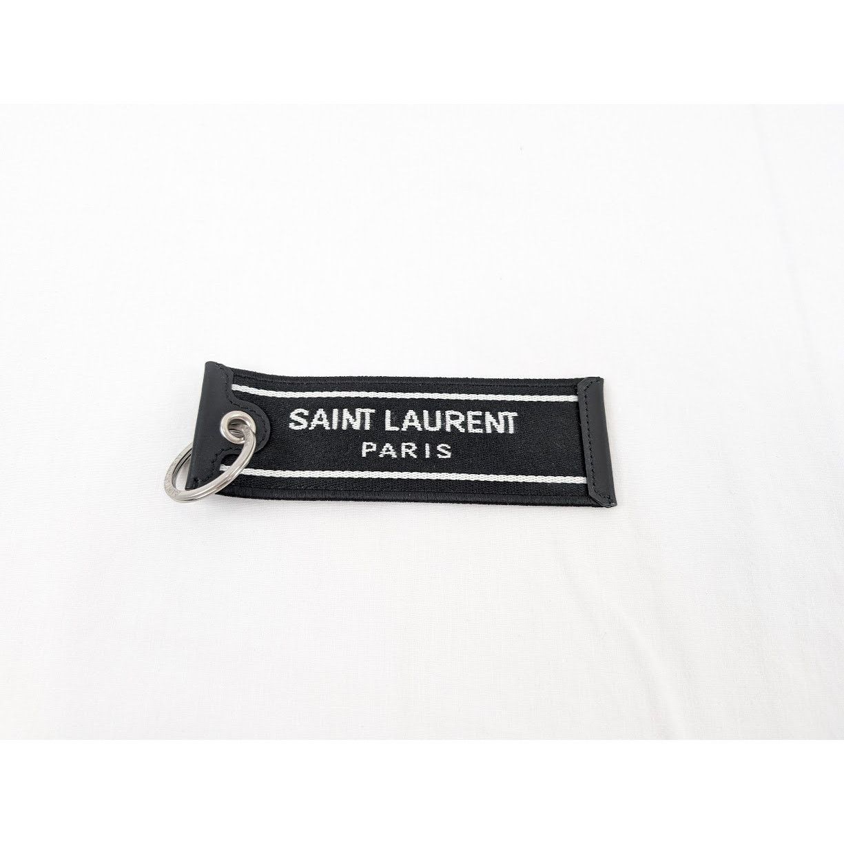 Saint Laurent Paris o1rshd1 Size: OS / Key Ring With Nastro in White Size ONE SIZE - 1 Thumbnail