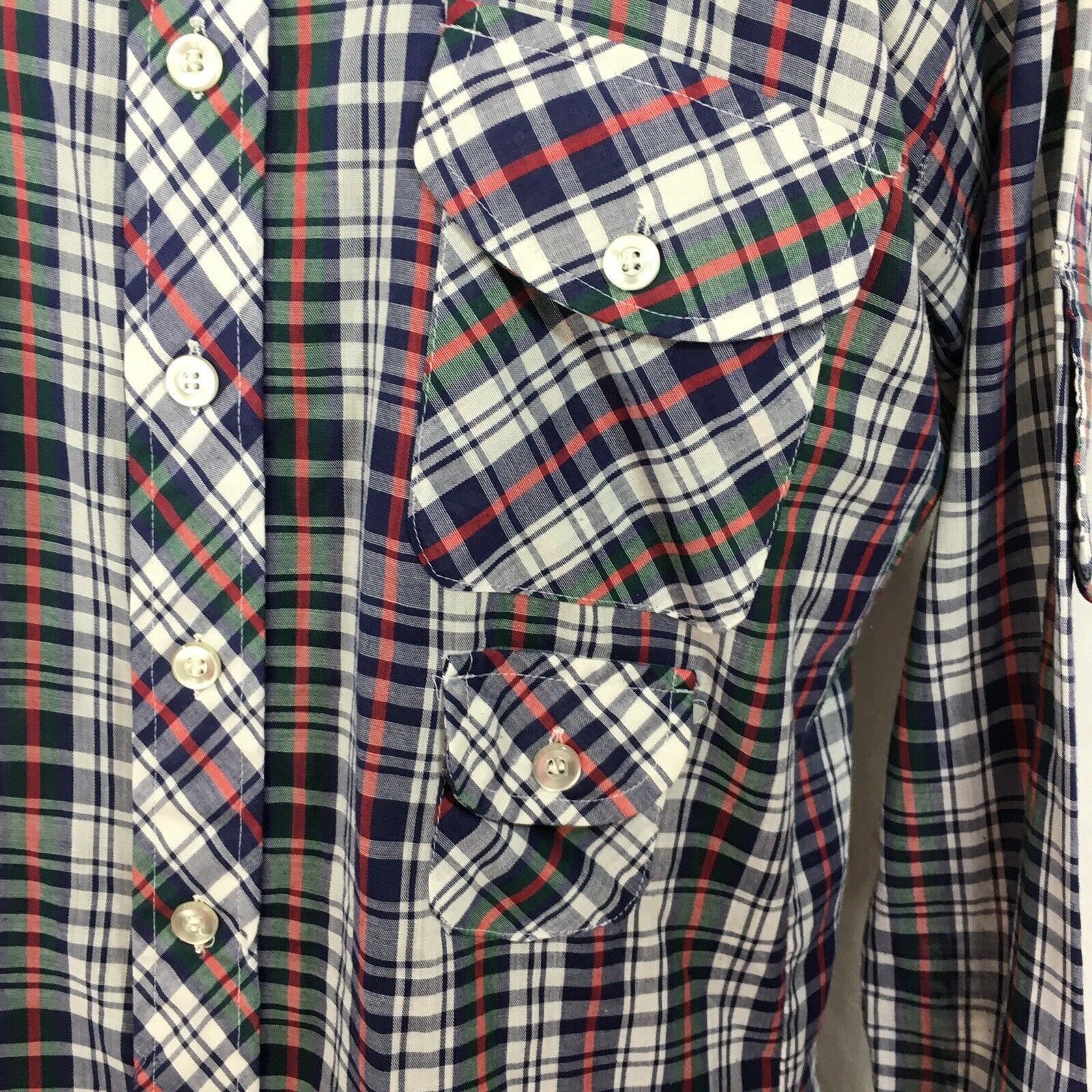 Other Vtg Monzini PLAID Military Trim Pocket Hippie Mod Shirt Size US L / EU 52-54 / 3 - 4 Thumbnail