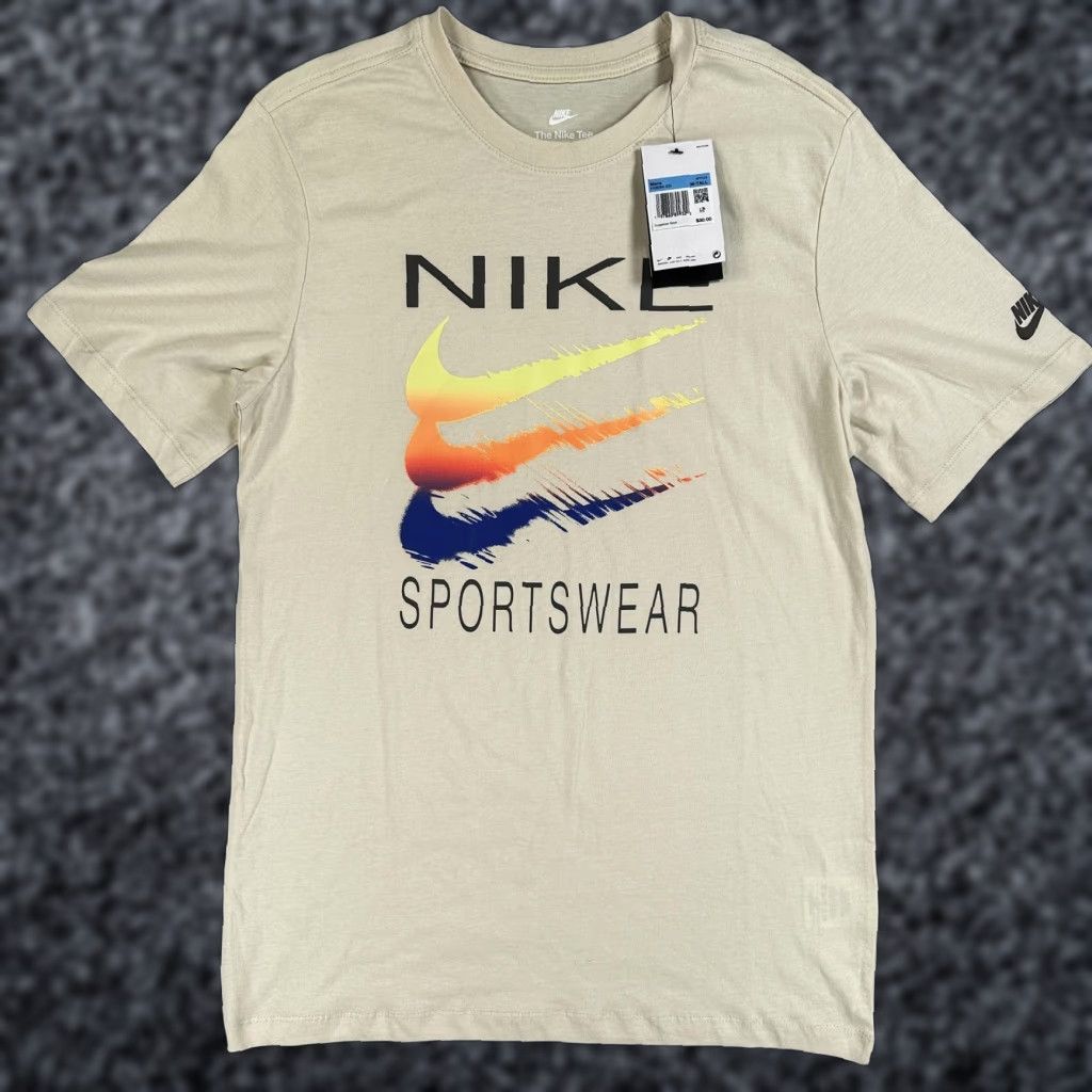 Nike Nike Sportswear Shirt Mens M Tall Beige Swoosh Graphic Tee HQ8094-234 Size US M / EU 48-50 / 2 - 1 Thumbnail