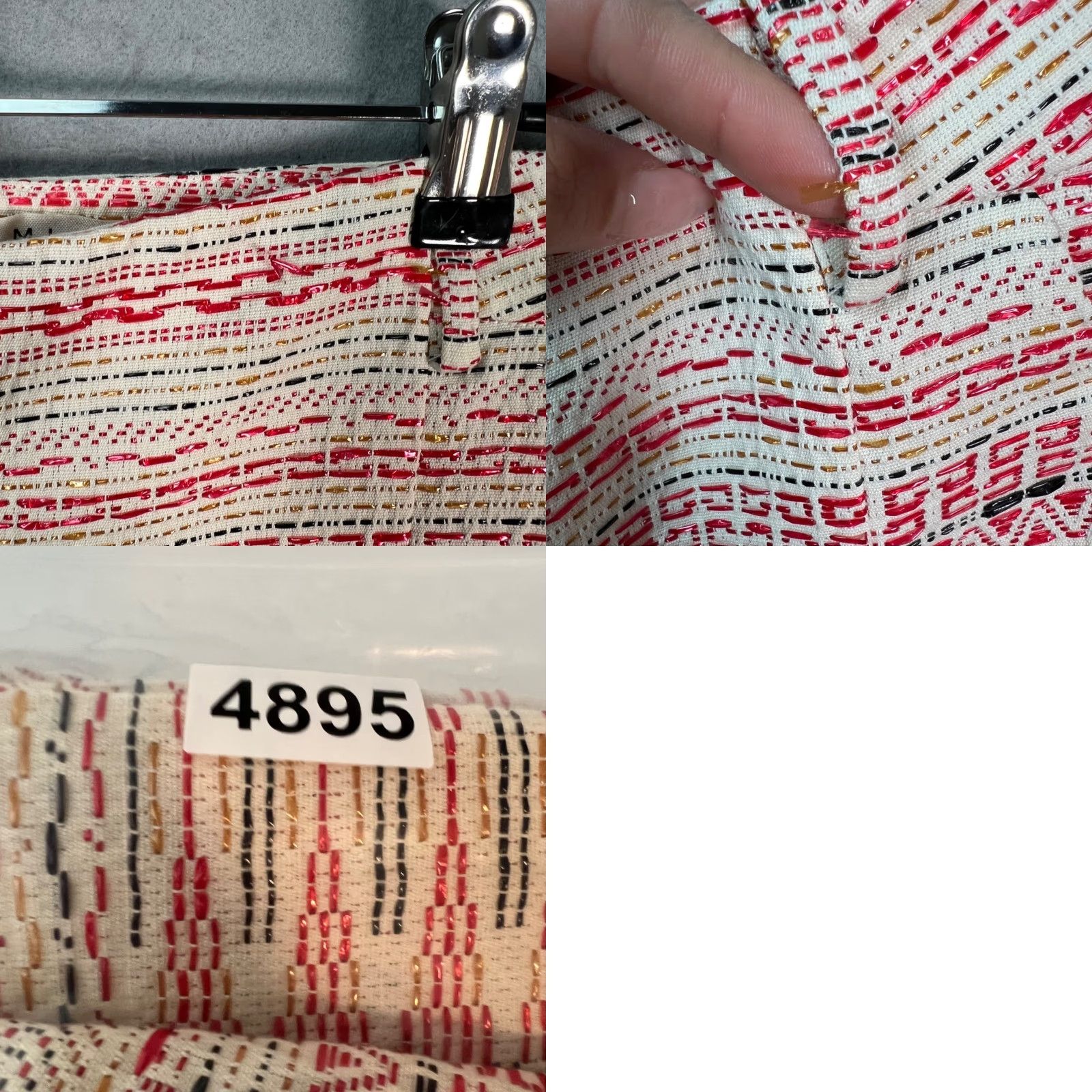 Vintage Miahatami Womens 42 Red & White Woven High-Waist Culottes Cotton Blend Pants Wide-Leg Cropped Adult Women Size 42 Summer Spring Mens Womens Girls Size 28" / US 6 / IT 42 - 9 Thumbnail