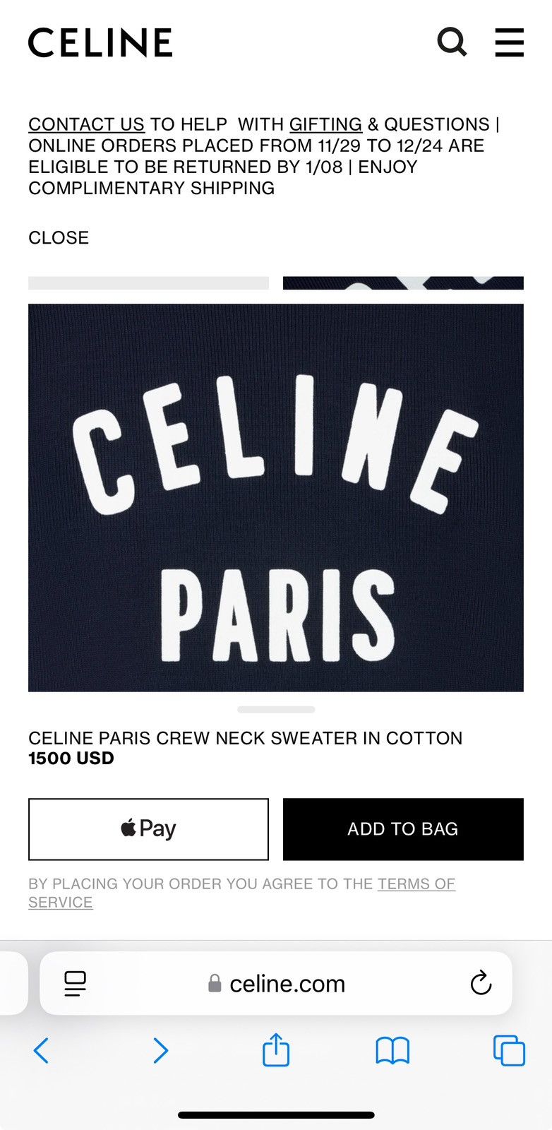 Celine Celine sweater Size US S / EU 44-46 / 1 - 3 Thumbnail