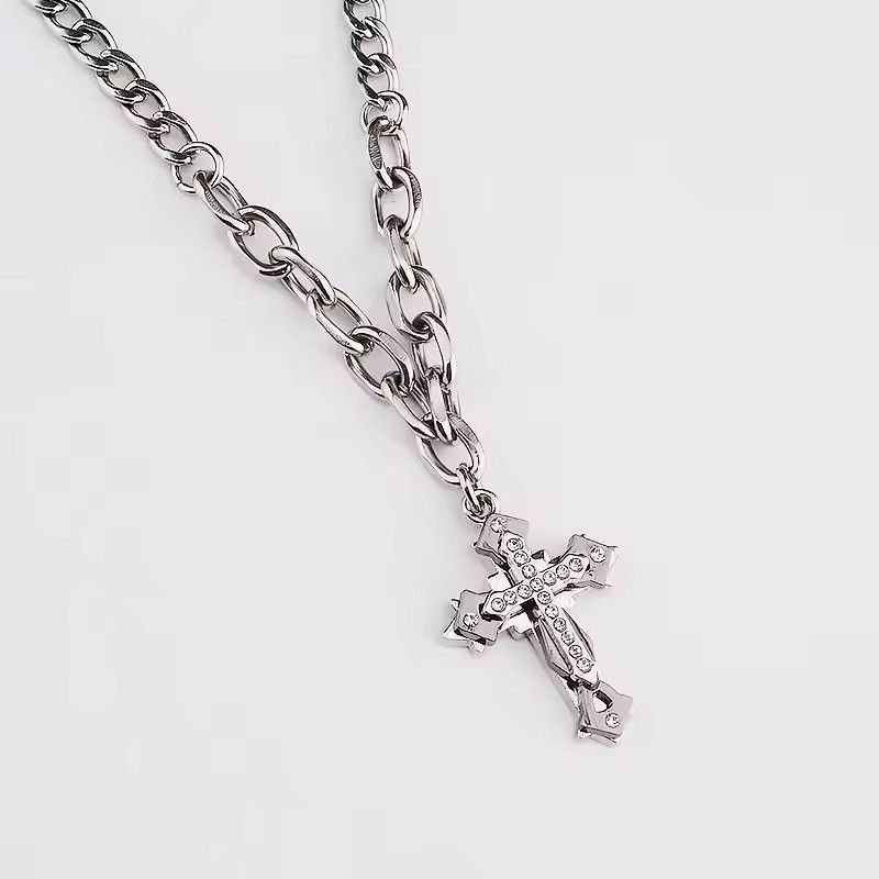 Japanese Brand Gothic Cross Necklace - Y2K Goth Pendant Size ONE SIZE - 5 Thumbnail